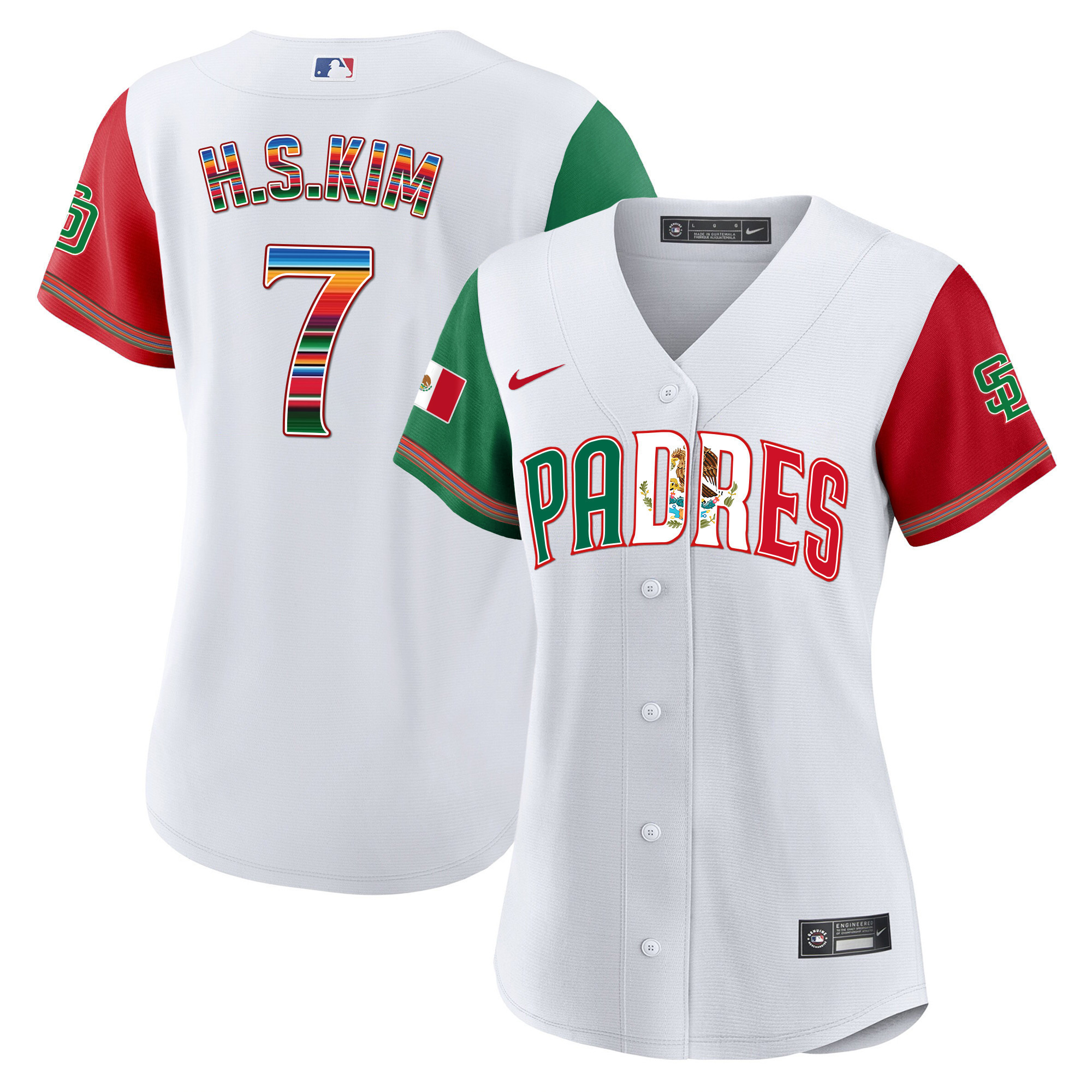 Ha-Seong Kim Women's San Diego Padres Mexico Cool Base Limited V2 Color Sleeves Jersey - All Stitched