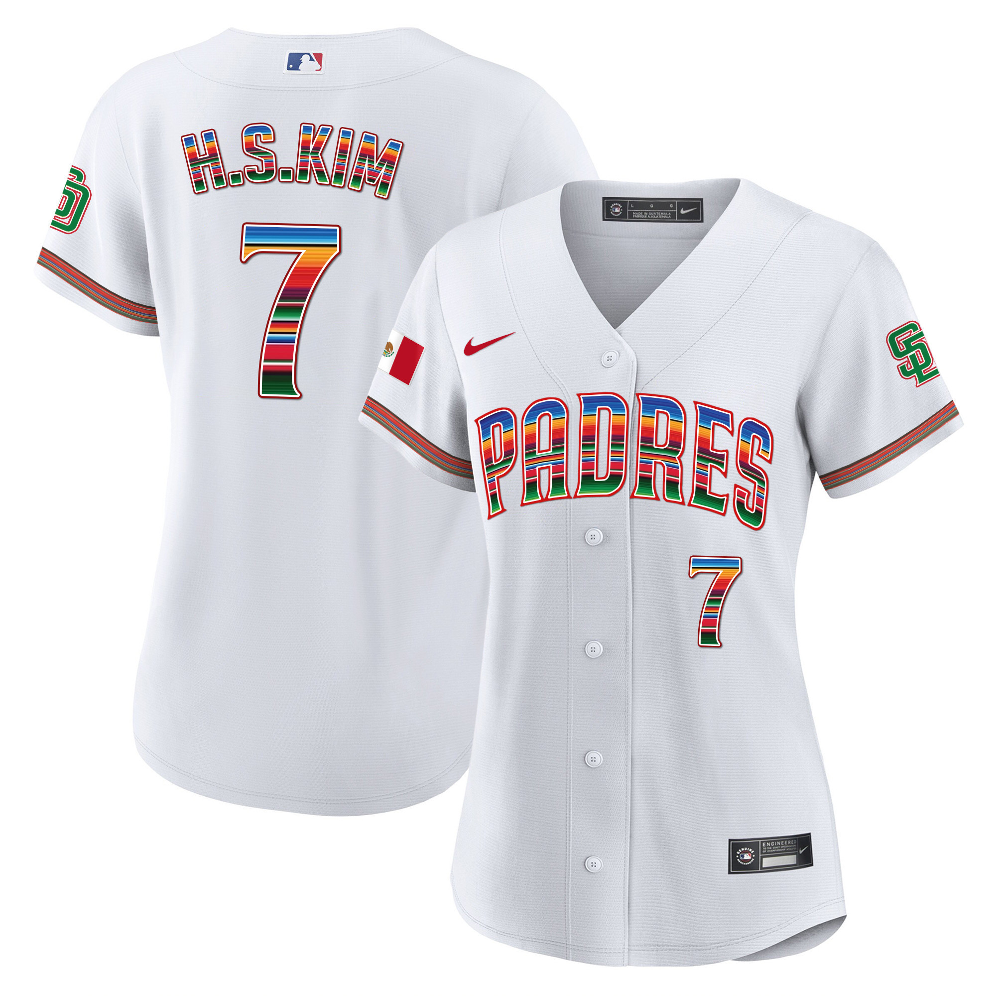Ha-Seong Kim Women's San Diego Padres Mexico Cool Base Limited White Jersey - All Stitched