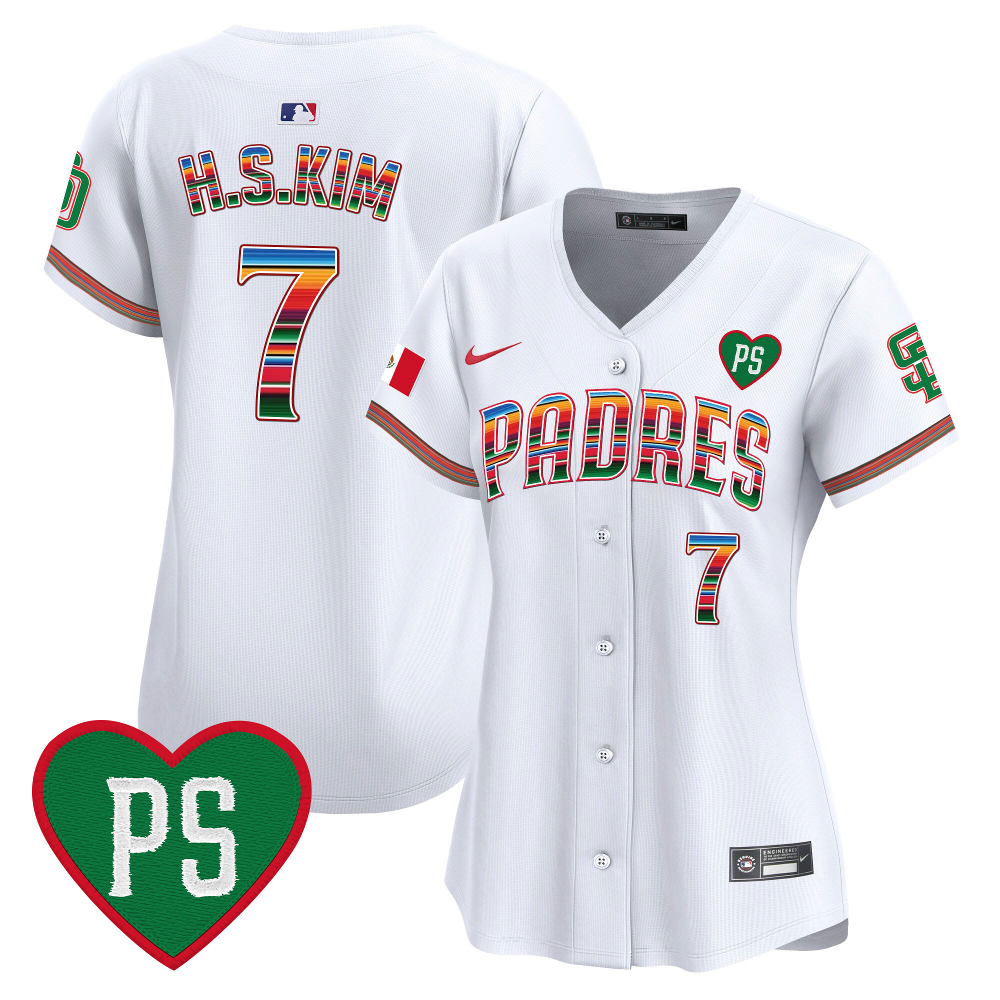 Ha-Seong Kim Women's San Diego Padres Mexico "For Peter" Patch Vapor Premier Limited White Jersey - All Stitched