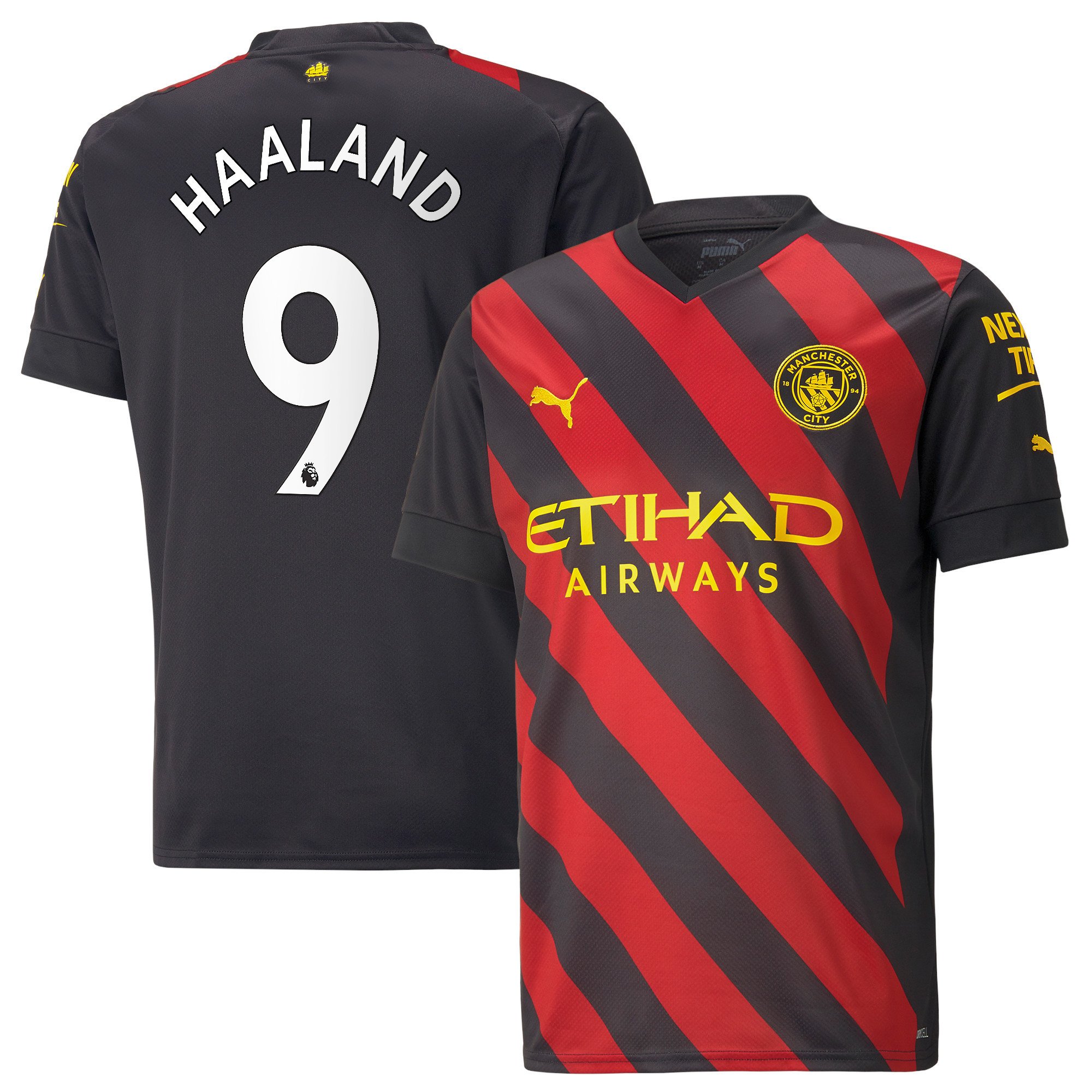 Haaland 9 Manchester City Men 2022/23 Away Jersey – Black