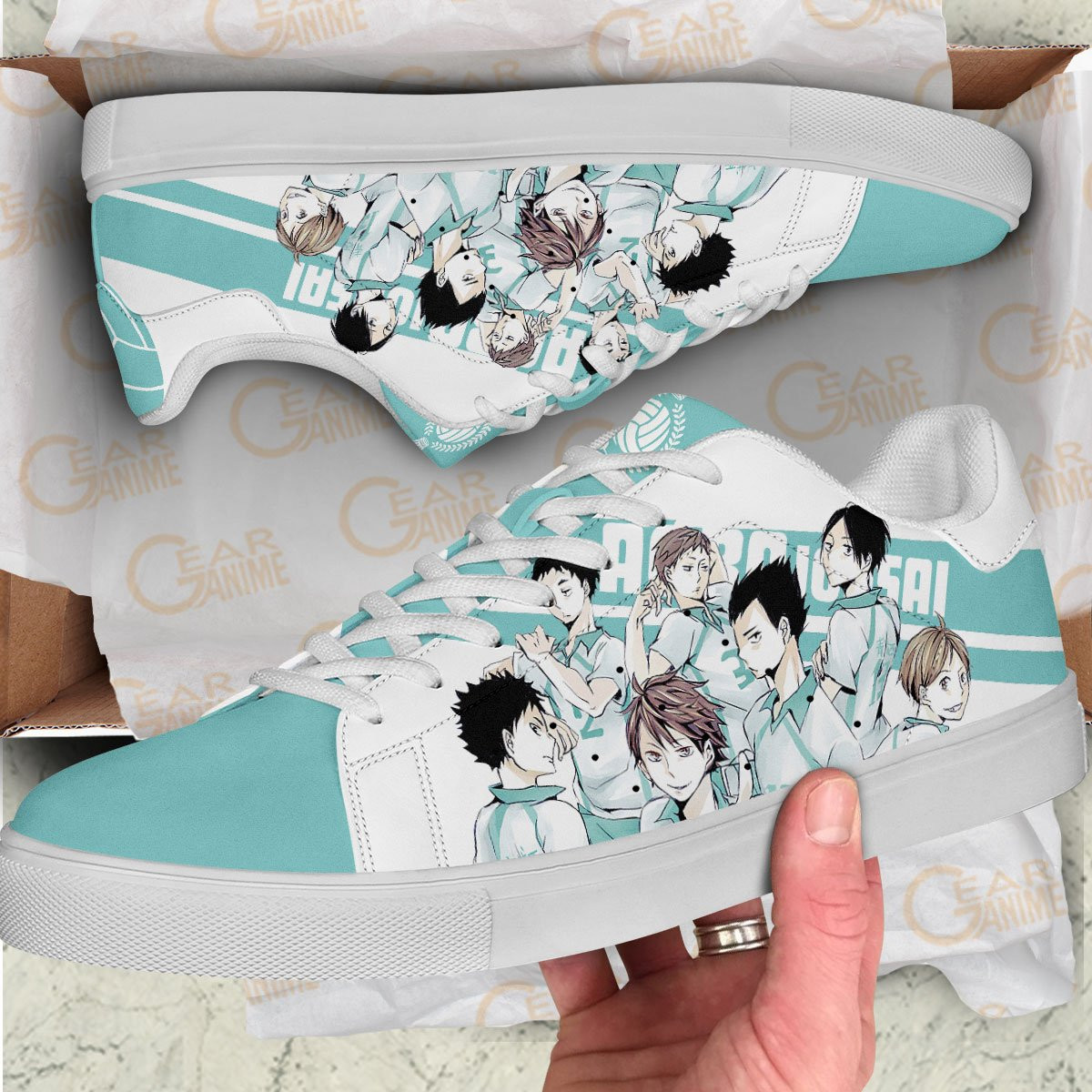 Haikyu Aoba Johsai Skate Shoes Black Haikyu!! Custom Anime Shoes