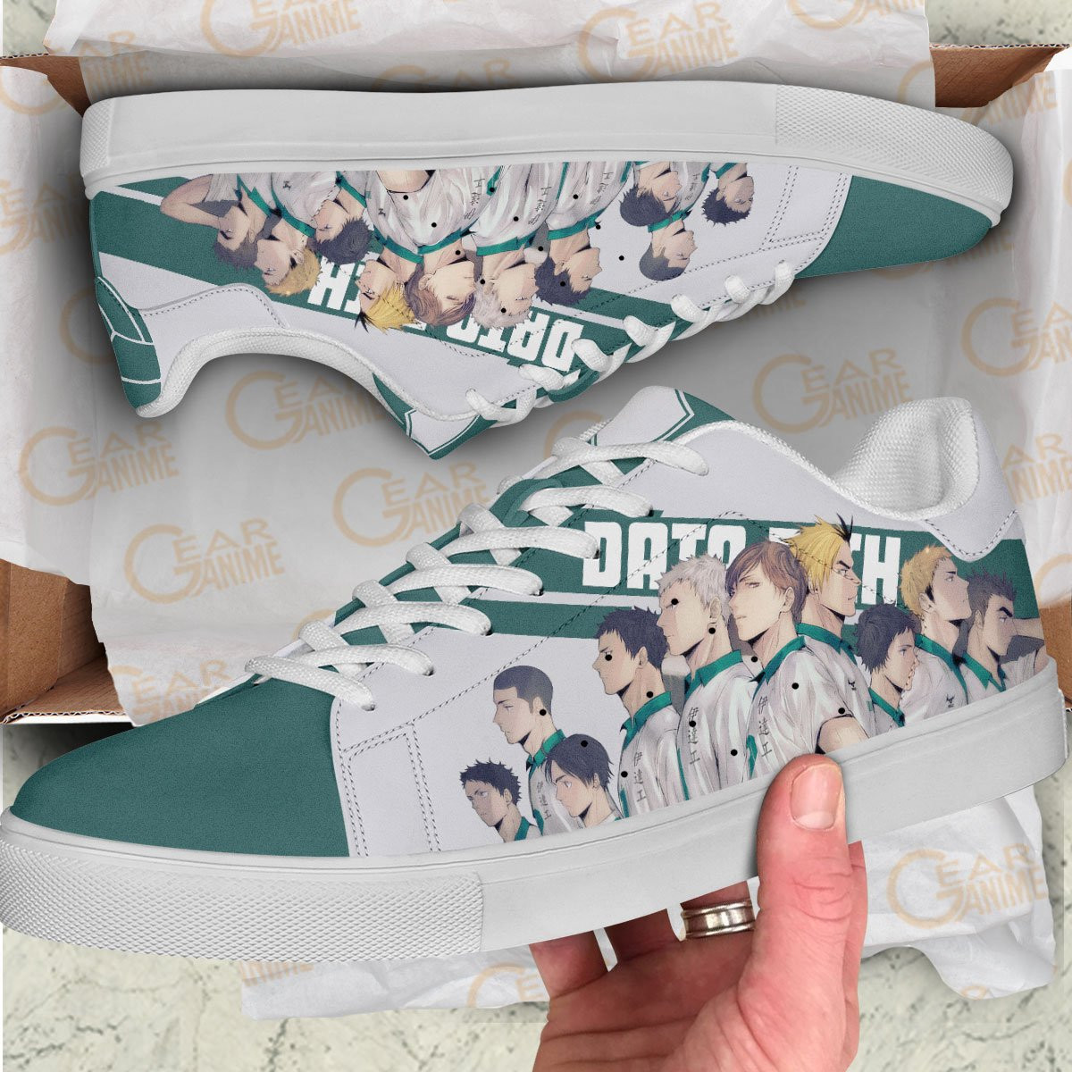 Haikyu Date Tech Skate Shoes Black Haikyu!! Custom Anime Shoes