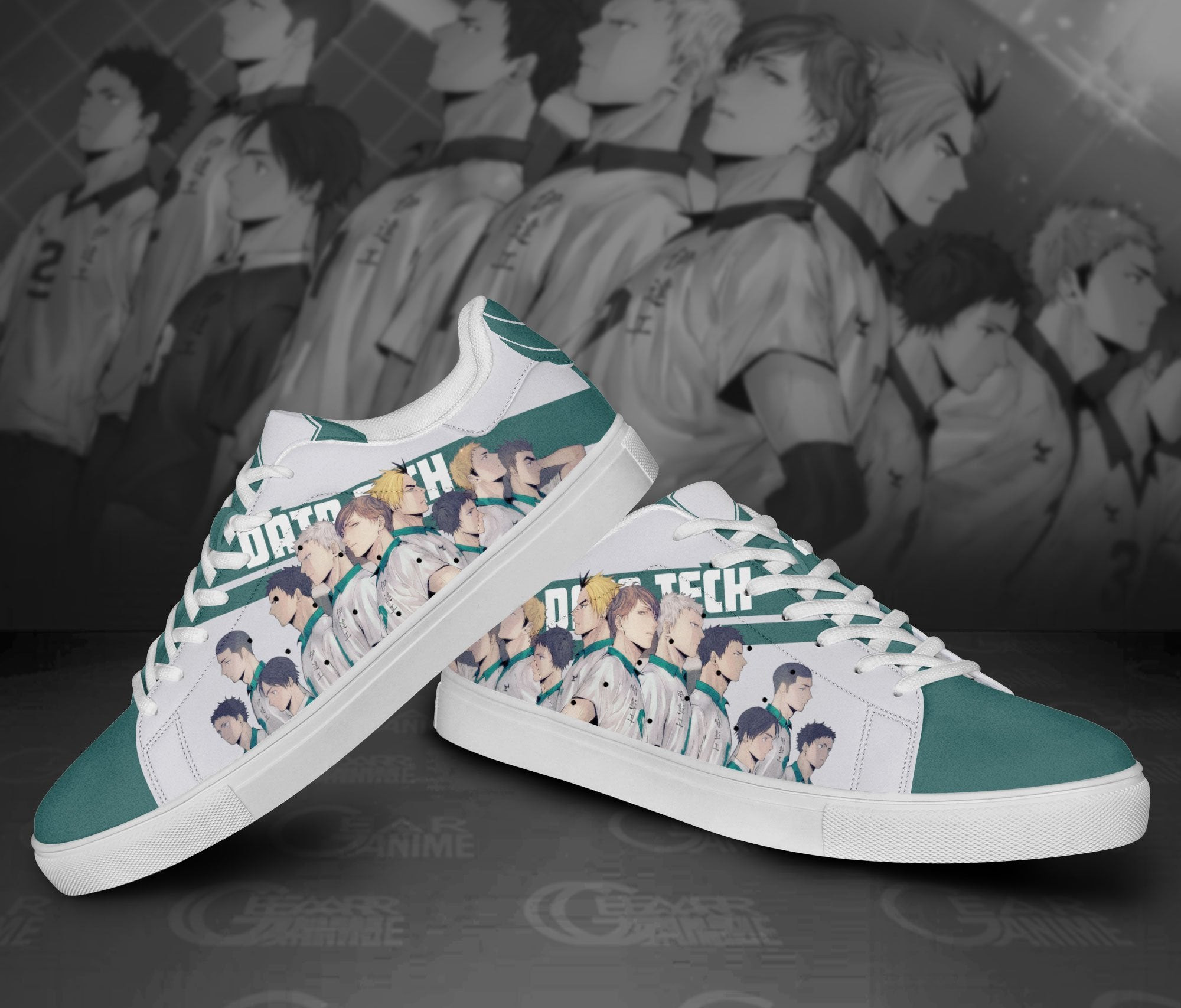 Haikyu Date Tech Skate Shoes Black Haikyu!! Custom Anime Shoes