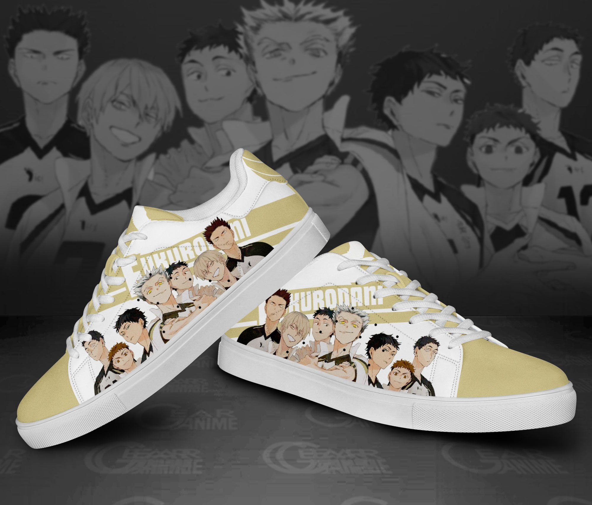 Haikyu Fukurodani Skate Shoes Black Haikyu!! Custom Anime Shoes