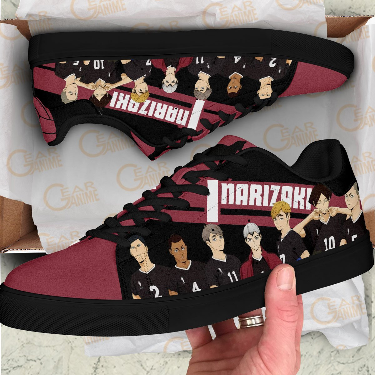 Haikyu Inarizaki Skate Shoes Black Haikyu!! Custom Anime Shoes