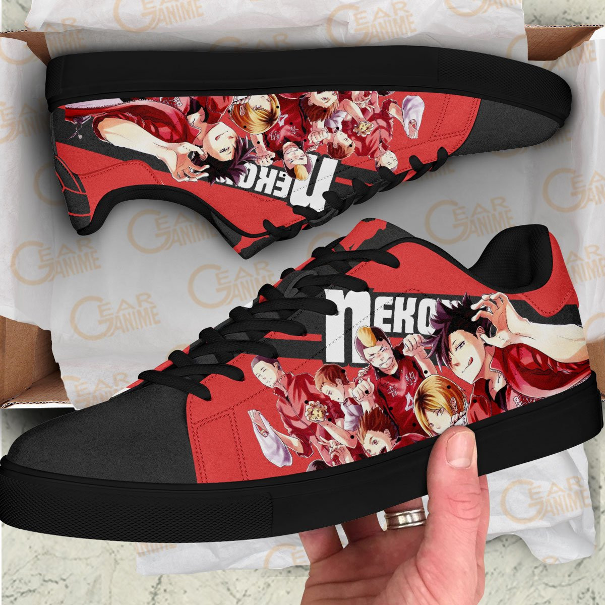 Haikyu Nekoma Skate Shoes Black Haikyu!! Custom Anime Shoes