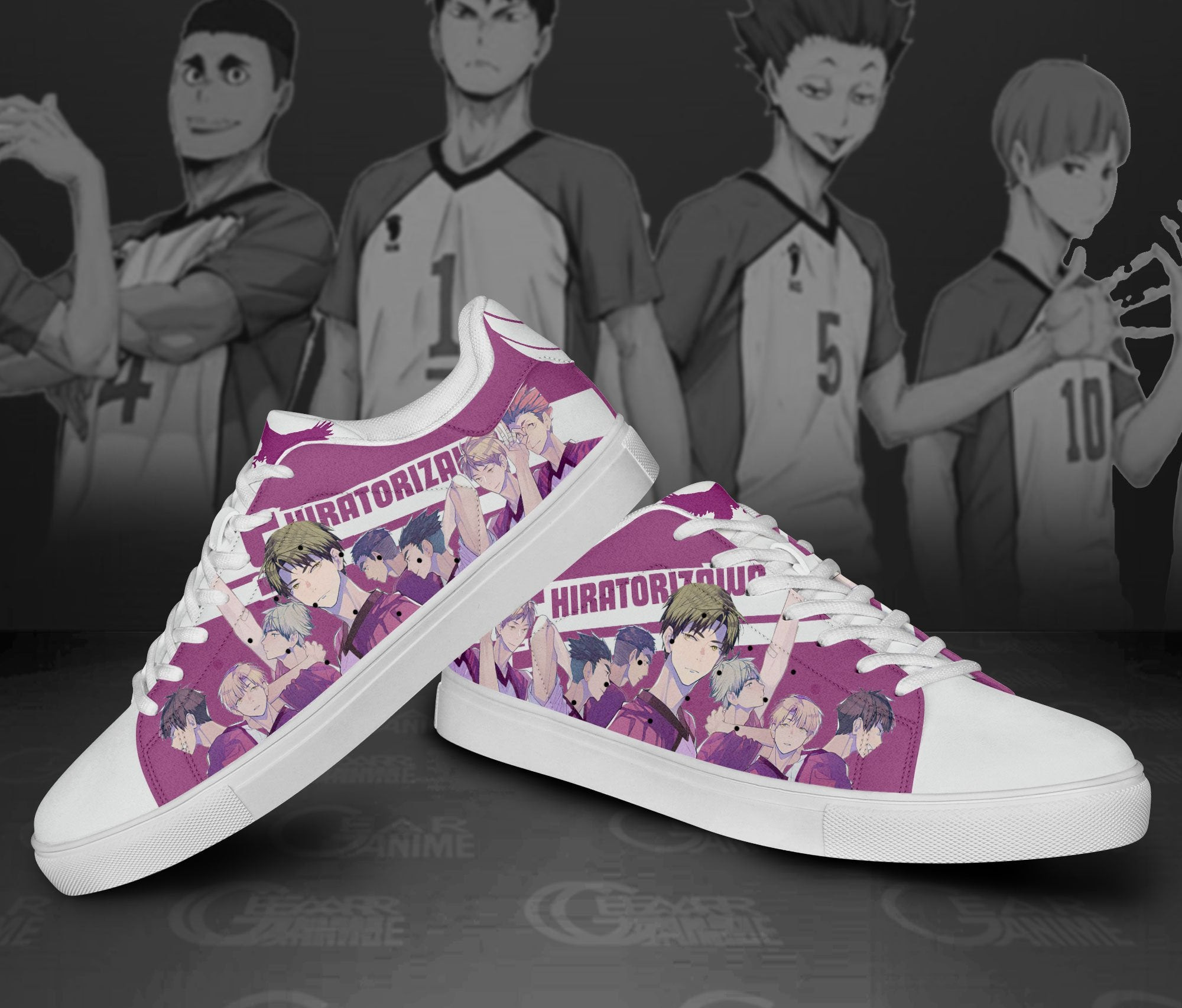 Haikyu Shiratorizawa Skate Shoes Black Haikyu!! Custom Anime Shoes