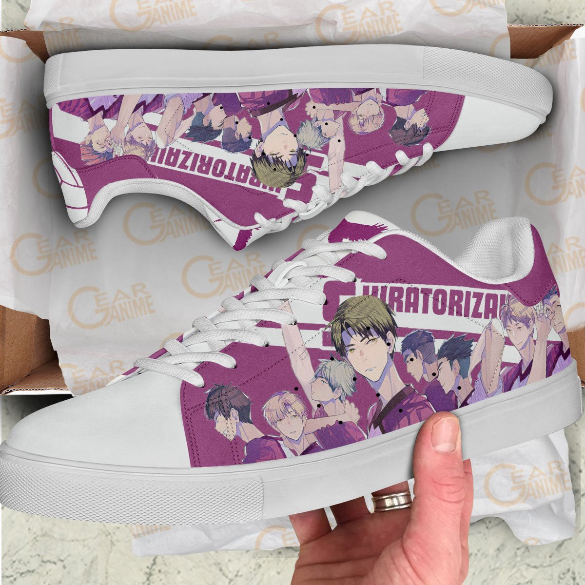 Haikyu Shiratorizawa Skate Shoes Black Haikyu!! Custom Anime Shoes