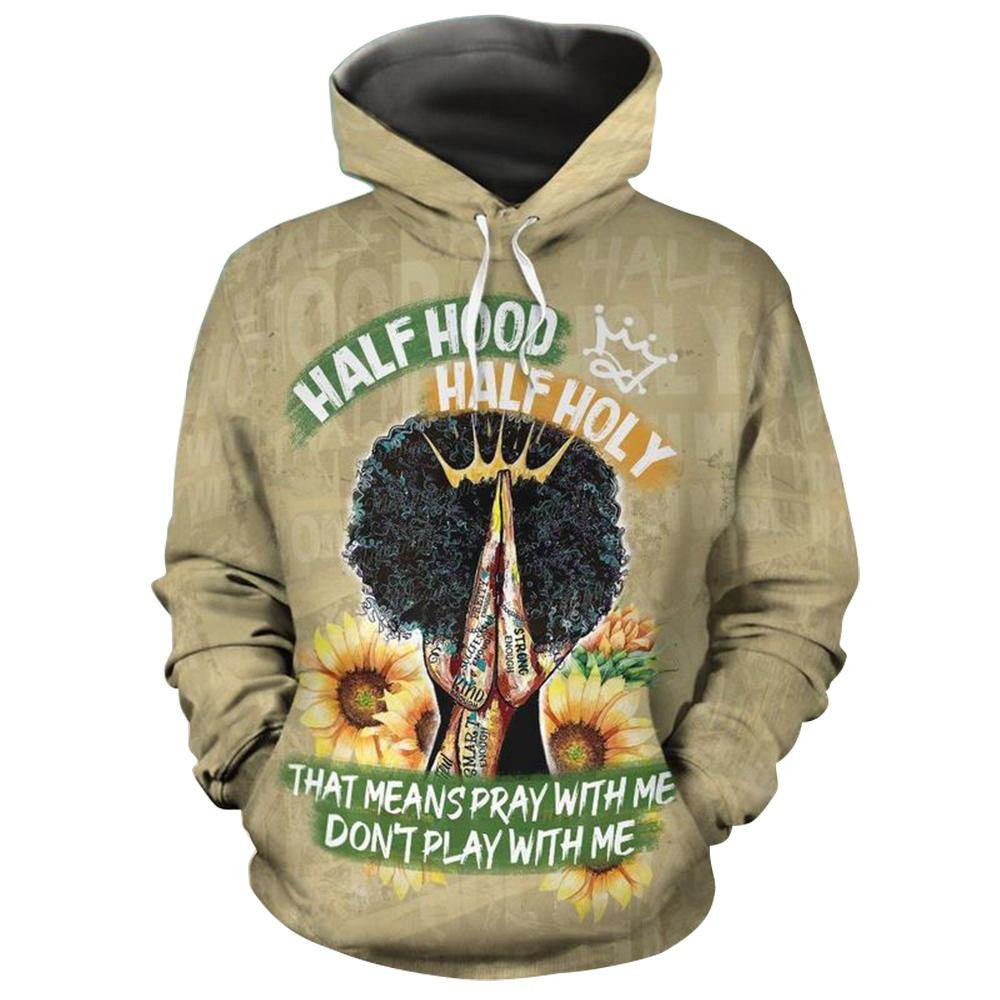 Half Hood Half Holy All Over Hoodie