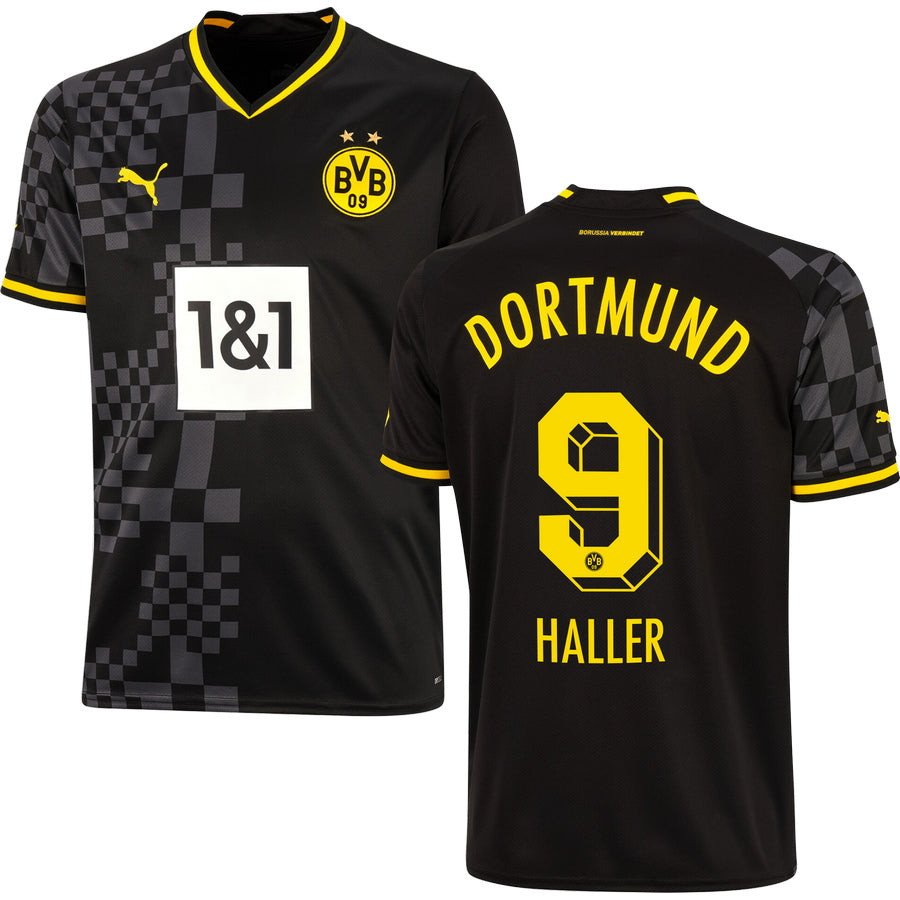 Haller 9 Borussia Dortmund Men 2022/23 Away Soccer Jersey – Black