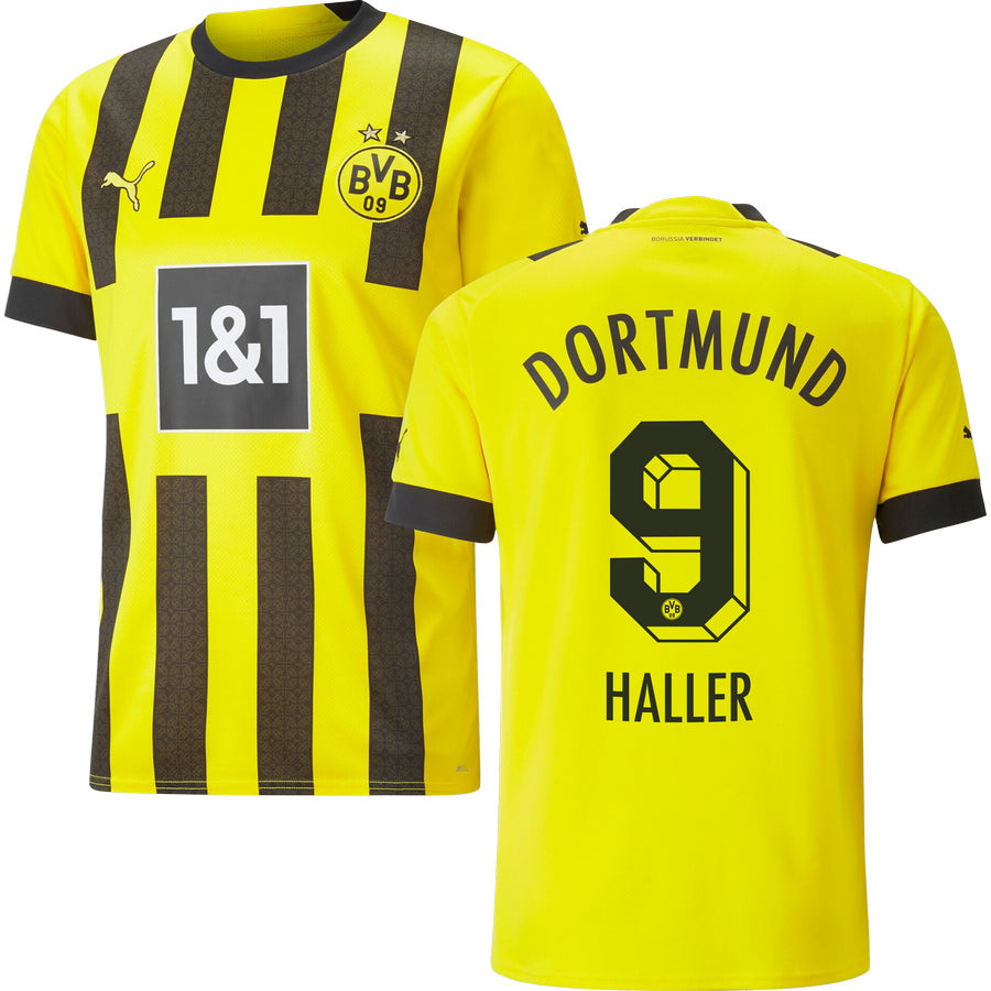 Haller 9 Borussia Dortmund Men 2022/23 Home Player Soccer Jersey – Yellow