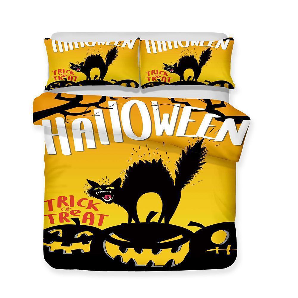 Halloween Pumpkin Light Theme Quilt Et Pieceet3D Customized Duvet Cover Bedding Set