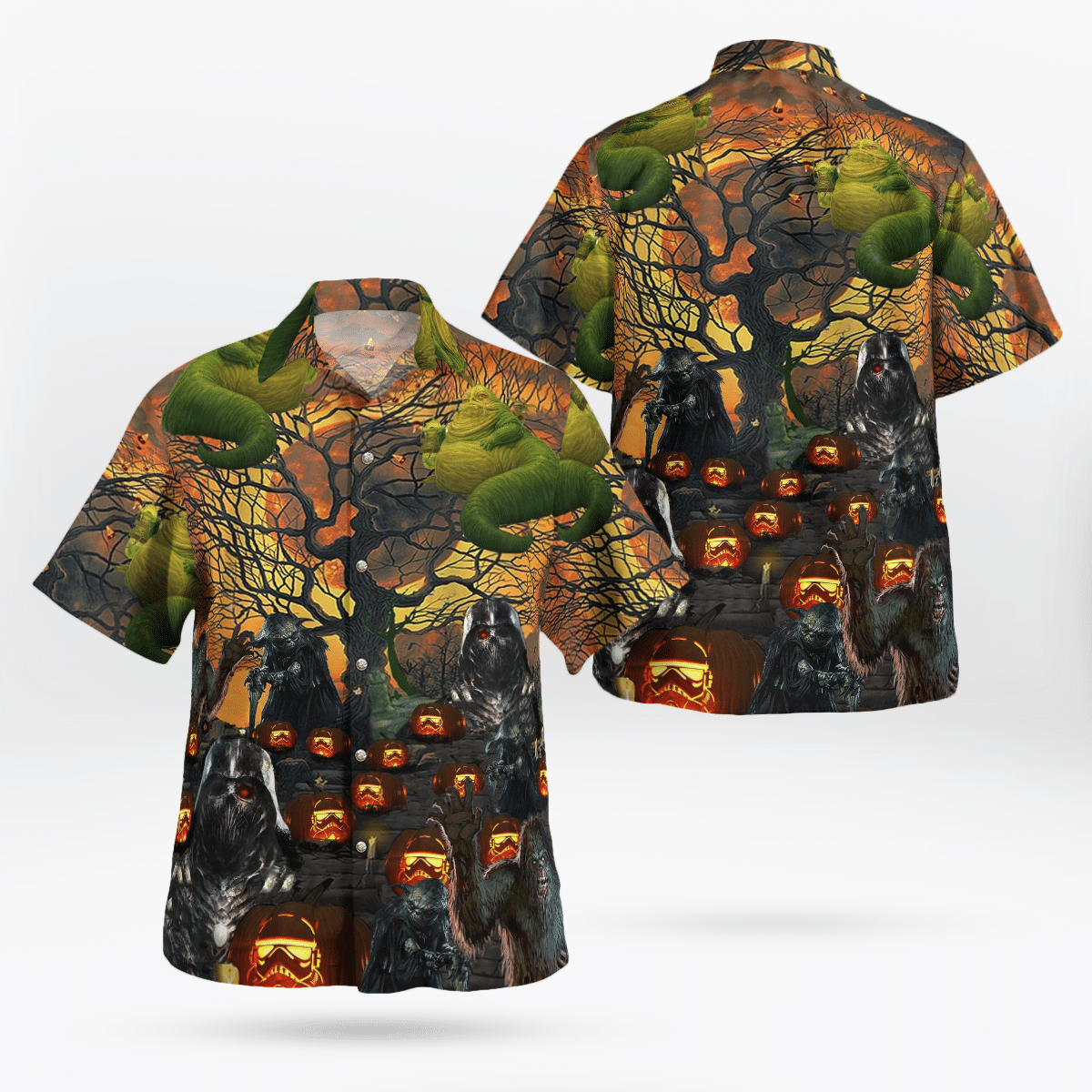 Halloween Star wars demonize Vader Yoda Chewbacca Hawaiian Shirt