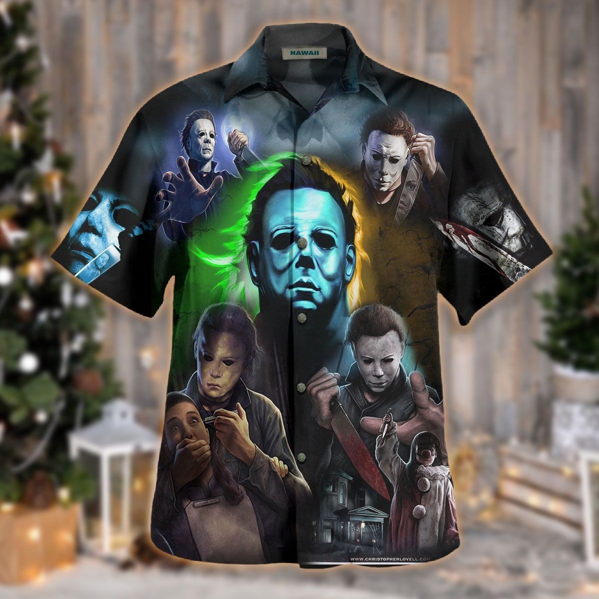 Halloween This Is My Happy Face For You All Michael Myers Hawaiian shirt