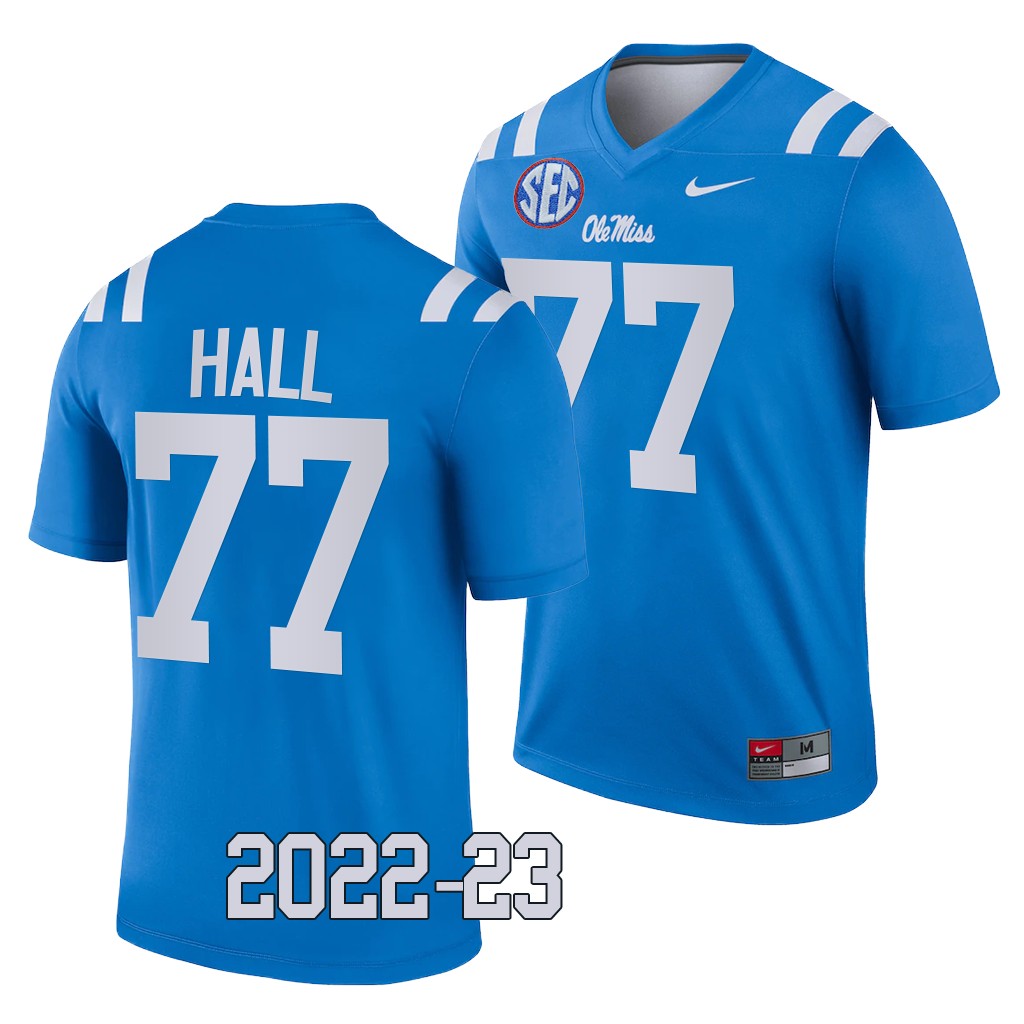 Hamilton Hall Ole Miss Rebels 2022-23 College  Legend Jersey Men’s Powder Blue #77 Uniform