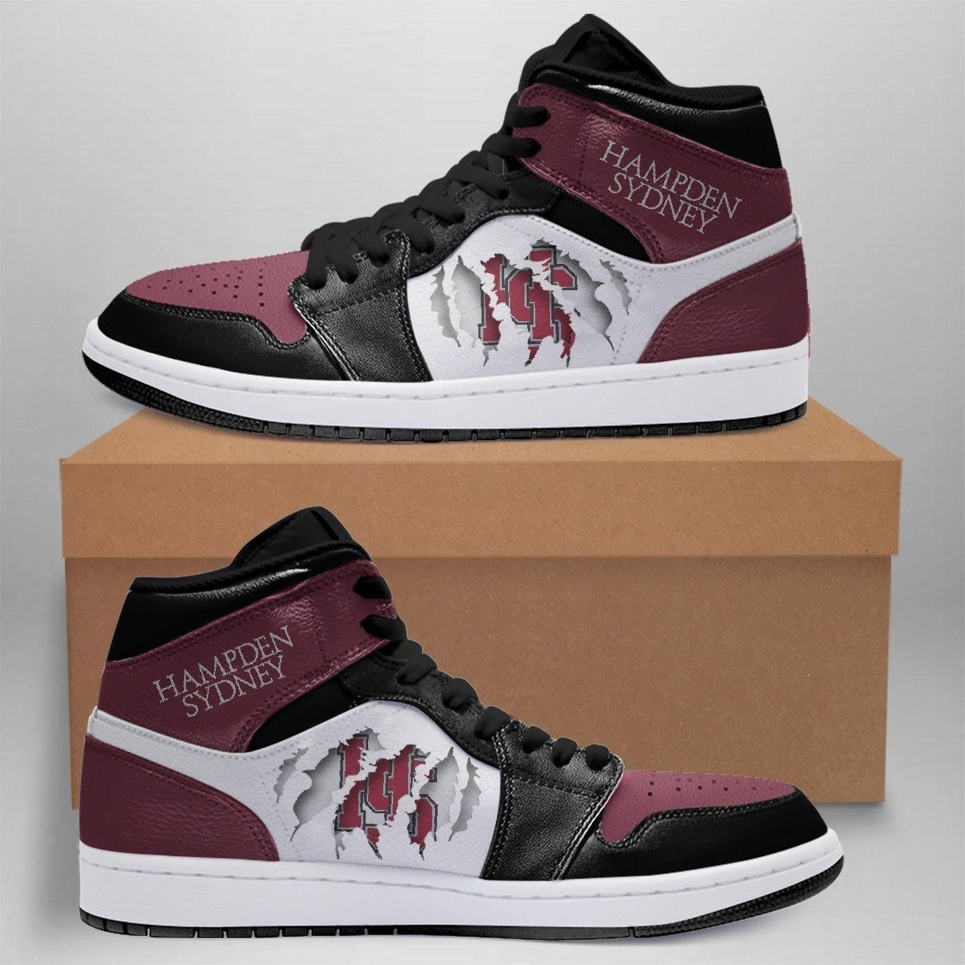 Hampden Sydney College Tigers NCAA Team Sneakers Gift For Fans High Top Air Jordan Sneaker, Air Jordan Hightop