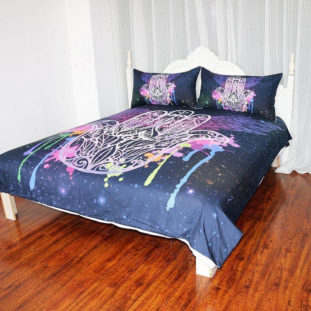 Hamsa Hand Fortune Art Hop 3D Customized Duvet Cover Bedding Set
