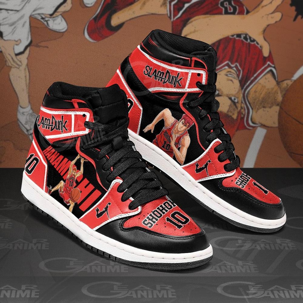 Hanamichi Sakuragi JD1s Sneakers Anime Slam Dunk Shoes, Air Jordan Hightop