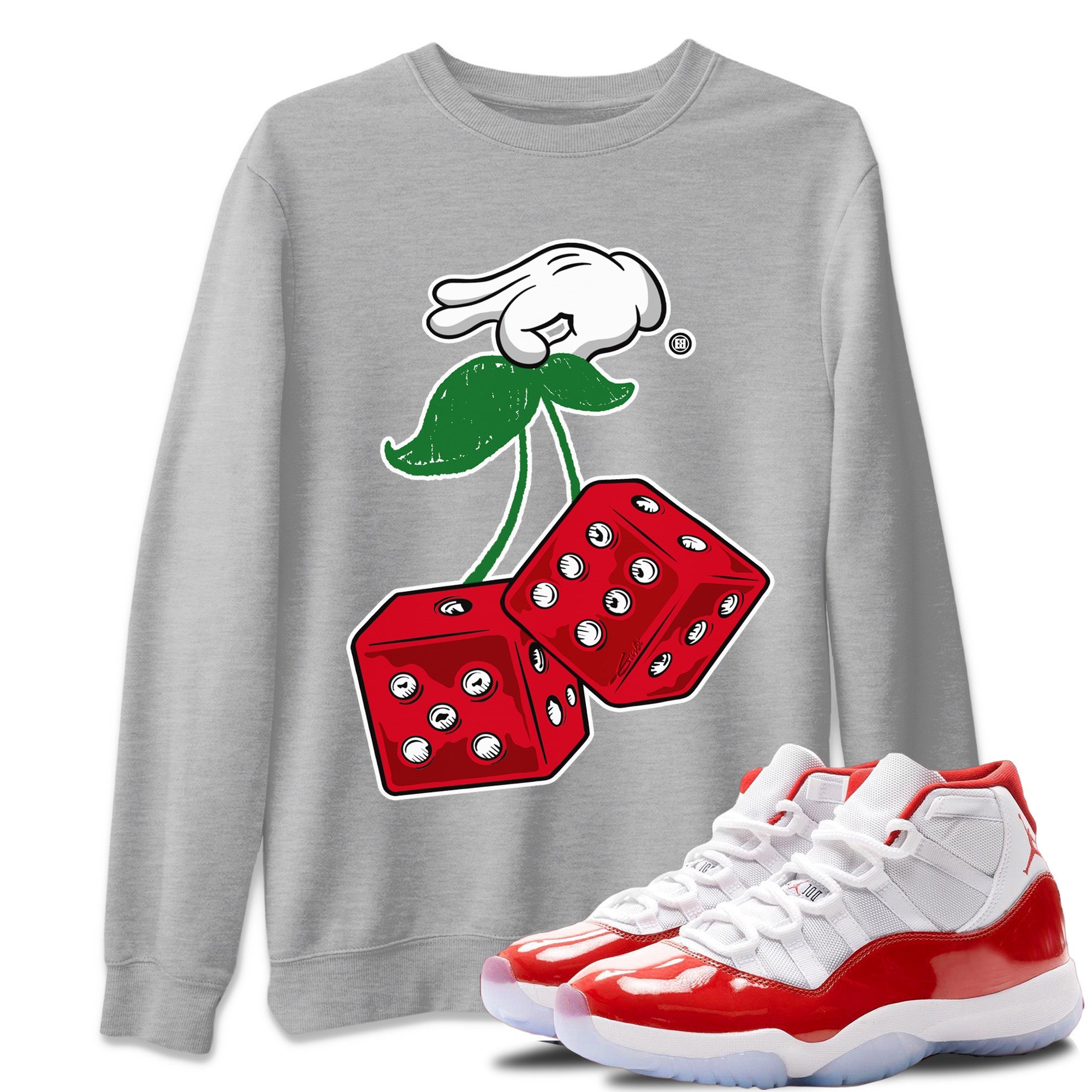 Hanging Dice Unisex Sweater – Air Jordan 11 Cherry, Sneakers Matching Sweater