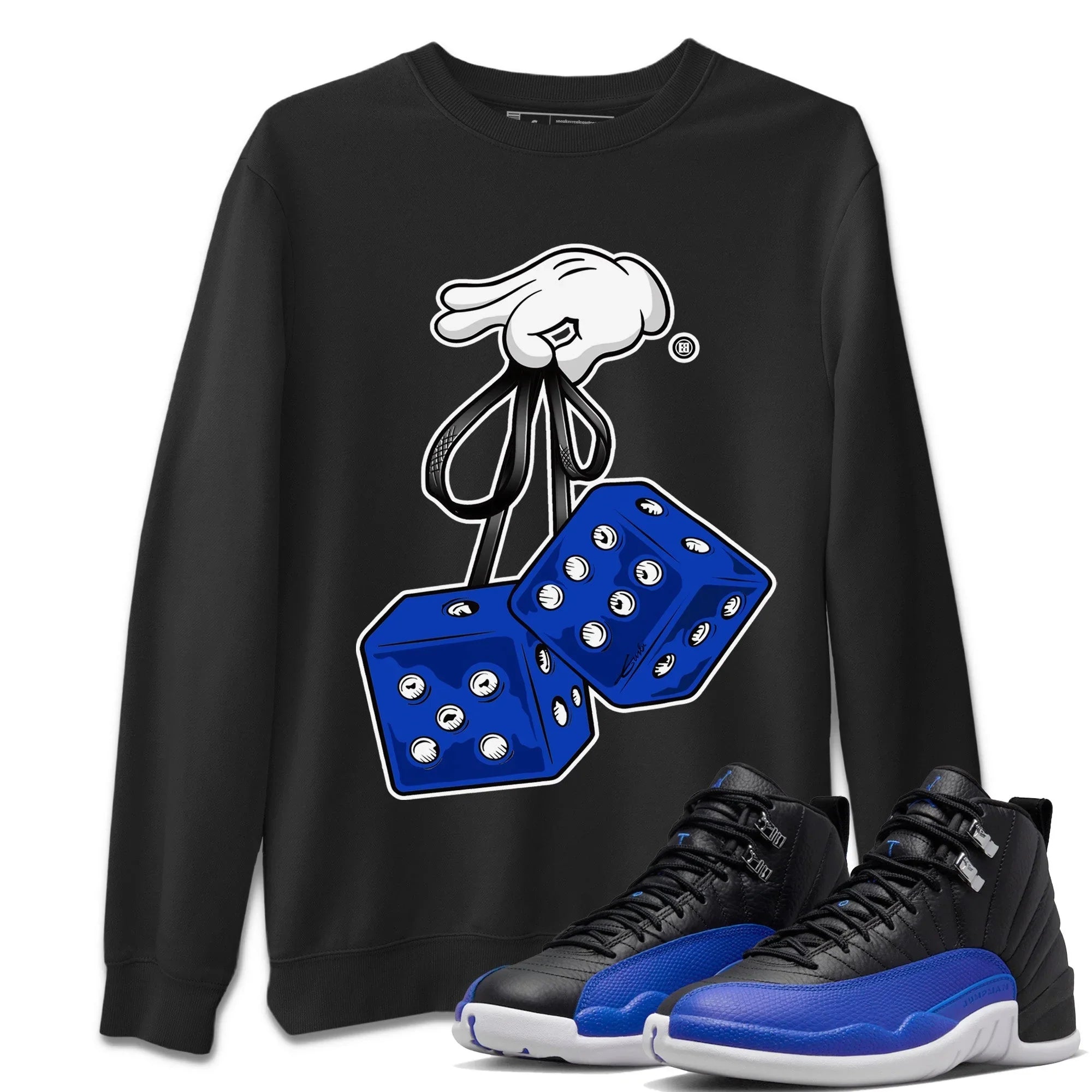 Hanging Dice Unisex Sweater – Air Jordan 12 Hyper Royal, Sneakers Matching Sweater