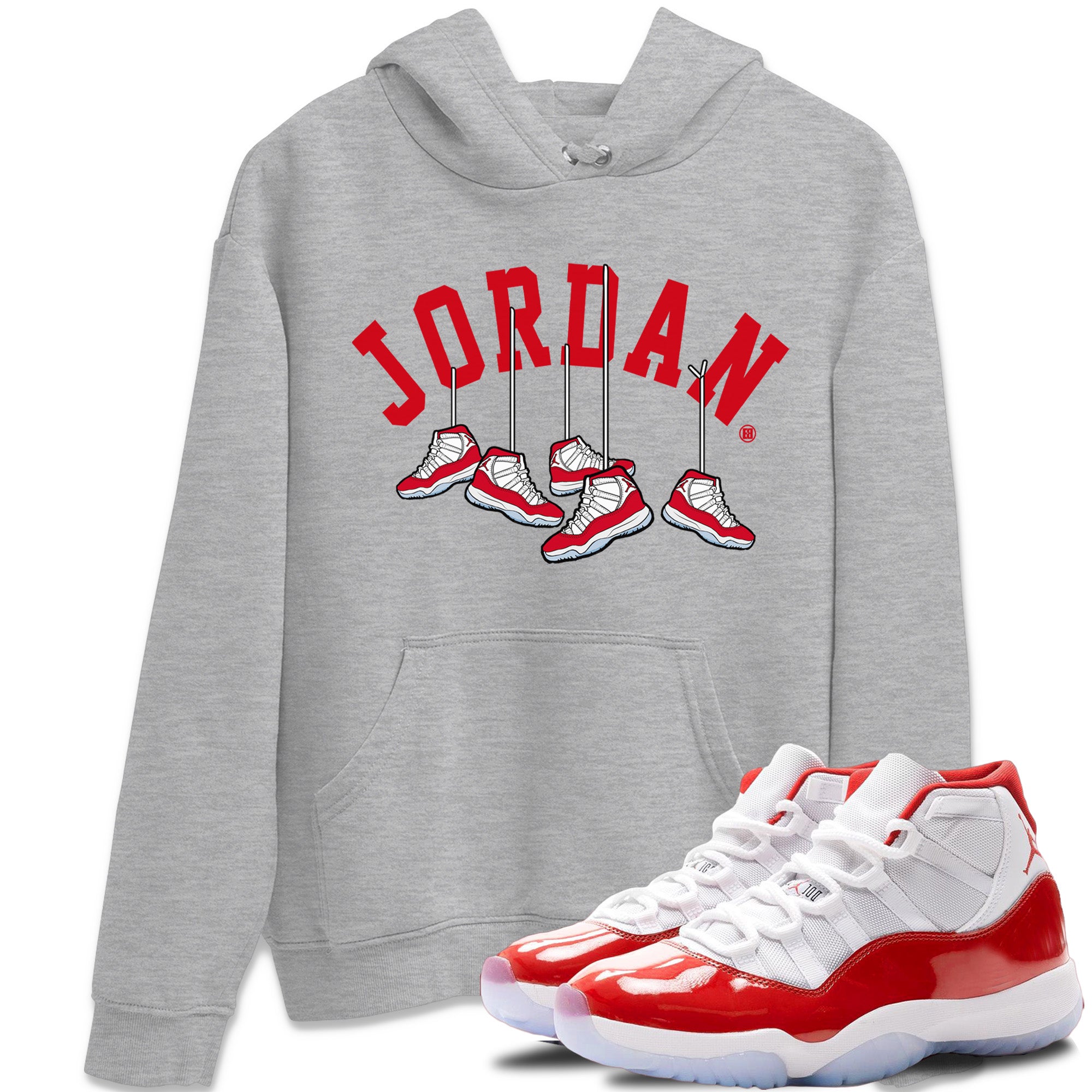 Hanging Sneakers Unisex Hoodie – Air Jordan 11 Cherry