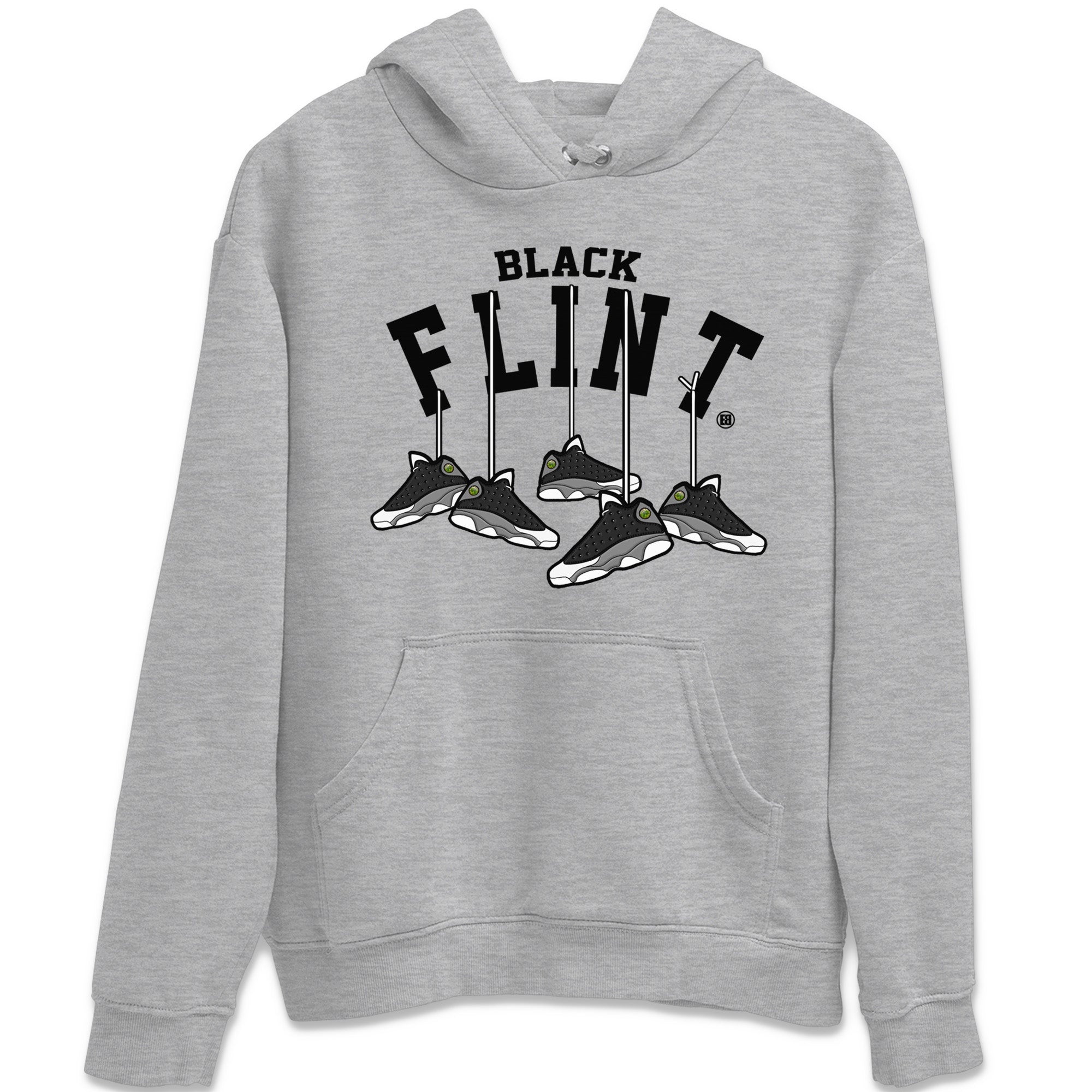 Hanging Sneakers Unisex Hoodie – Air Jordan 13 Black Flint