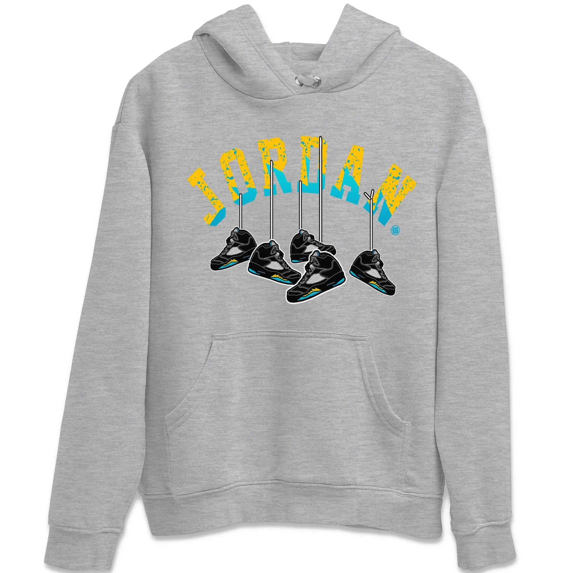 Hanging Sneakers Unisex Hoodie – Air Jordan 5 Aqua