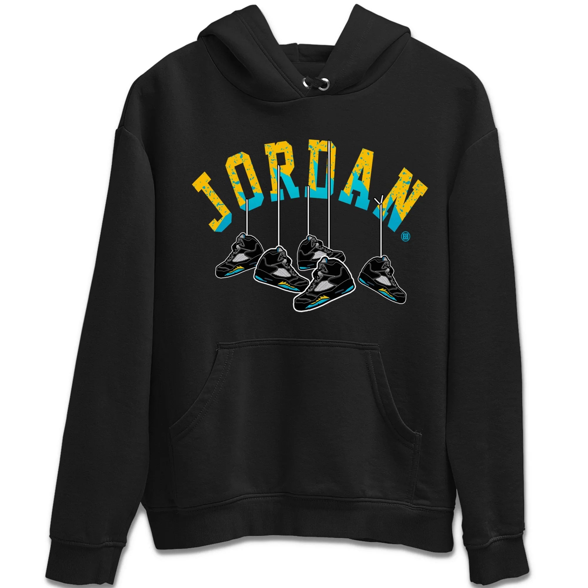 Hanging Sneakers Unisex Hoodie – Air Jordan 5 Aqua