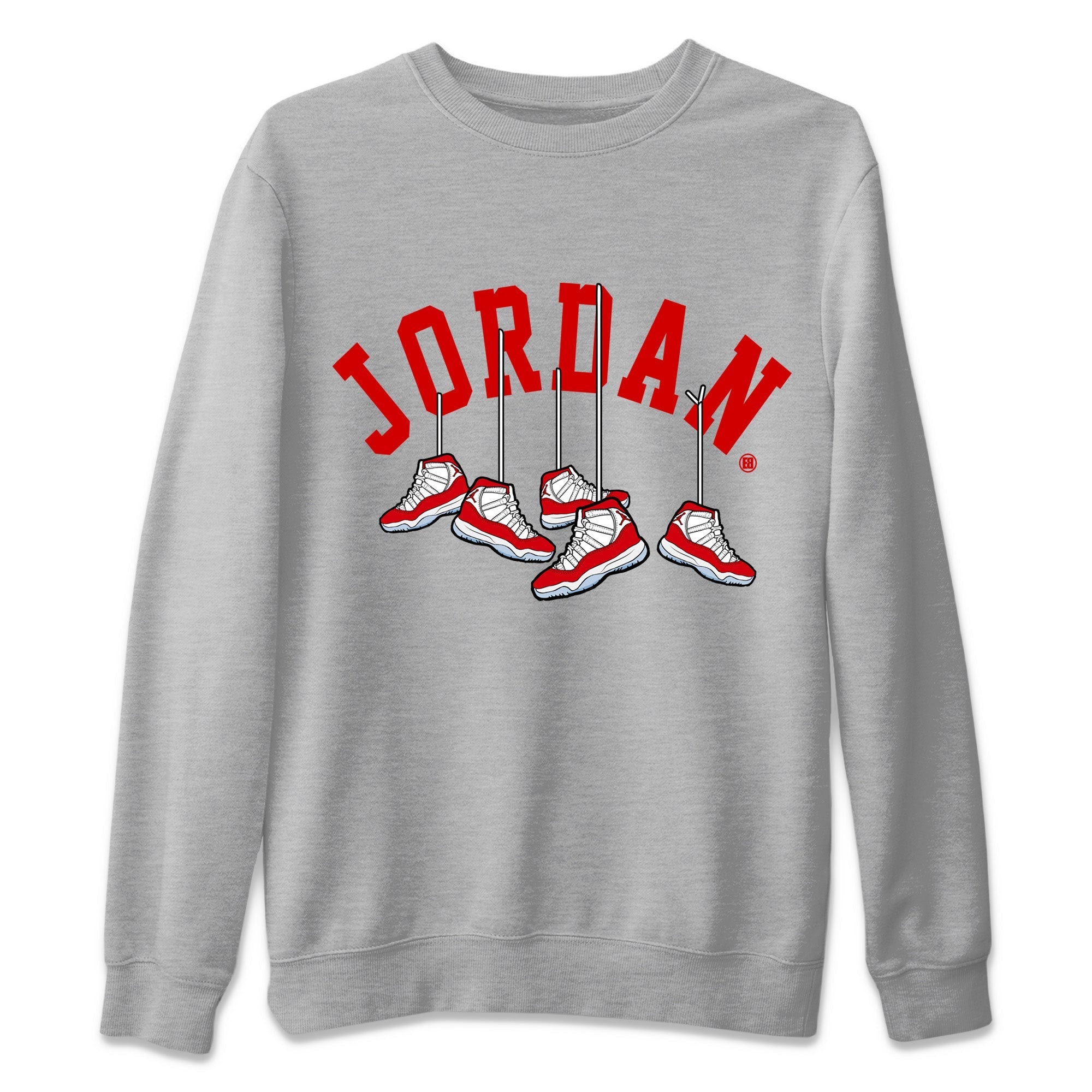 Hanging Sneakers Unisex Sweater – Air Jordan 11 Cherry, Sneakers Matching Sweater