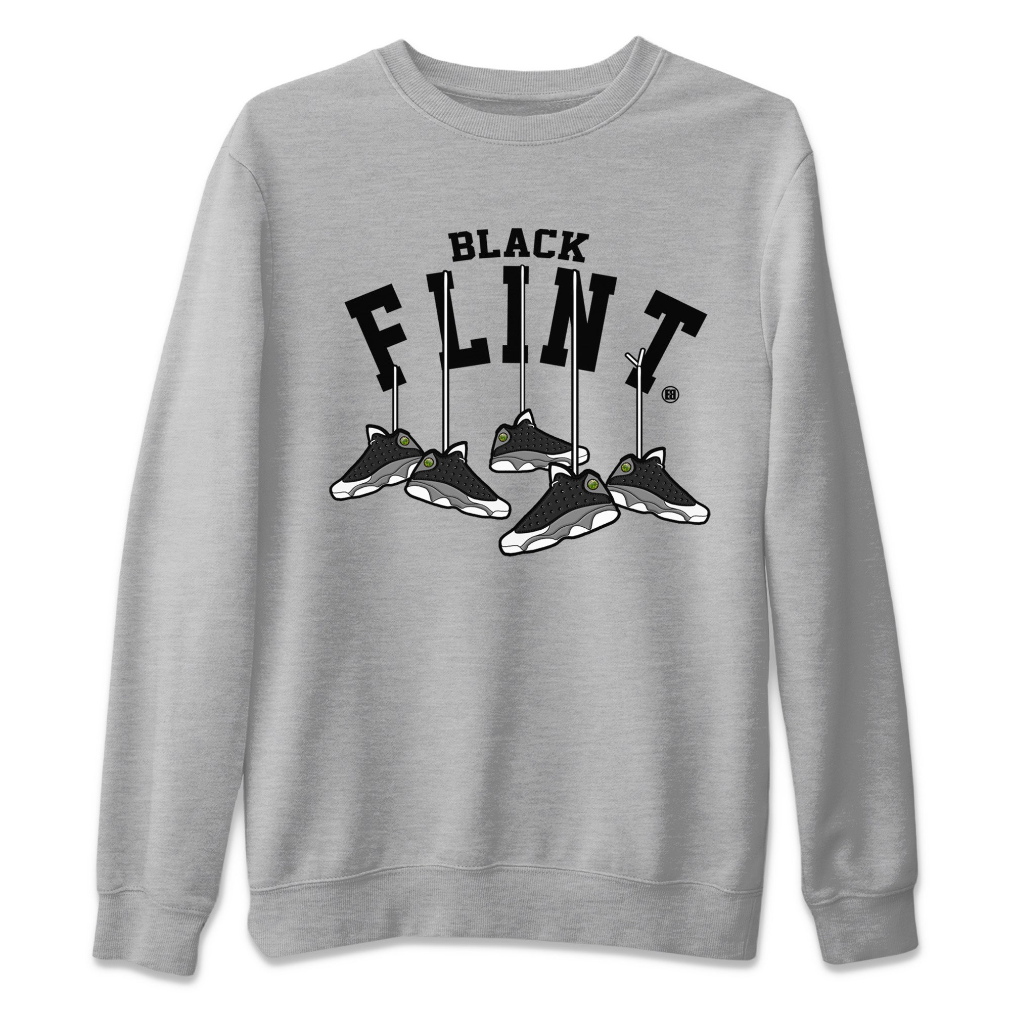 Hanging Sneakers Unisex Sweater – Air Jordan 13 Black Flint, Sneakers Matching Sweater