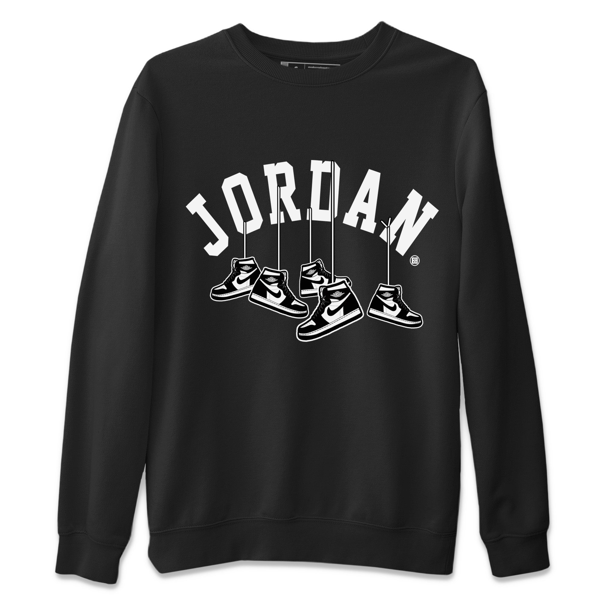 Hanging Sneakers Unisex Sweater – Air Jordan 1 Black White, Sneakers Matching Sweater