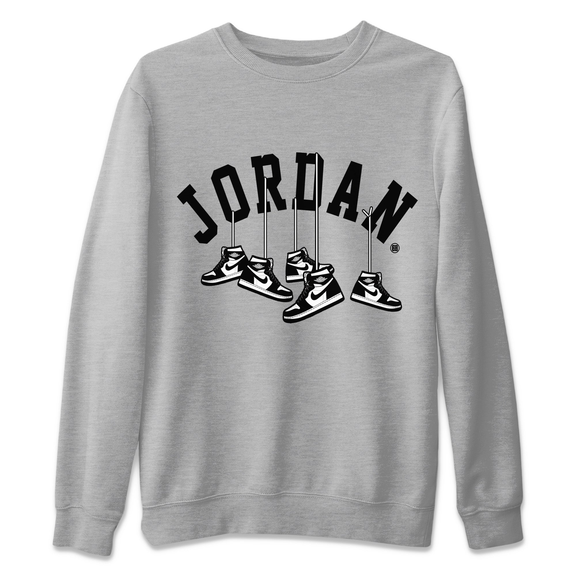 Hanging Sneakers Unisex Sweater – Air Jordan 1 Black White, Sneakers Matching Sweater