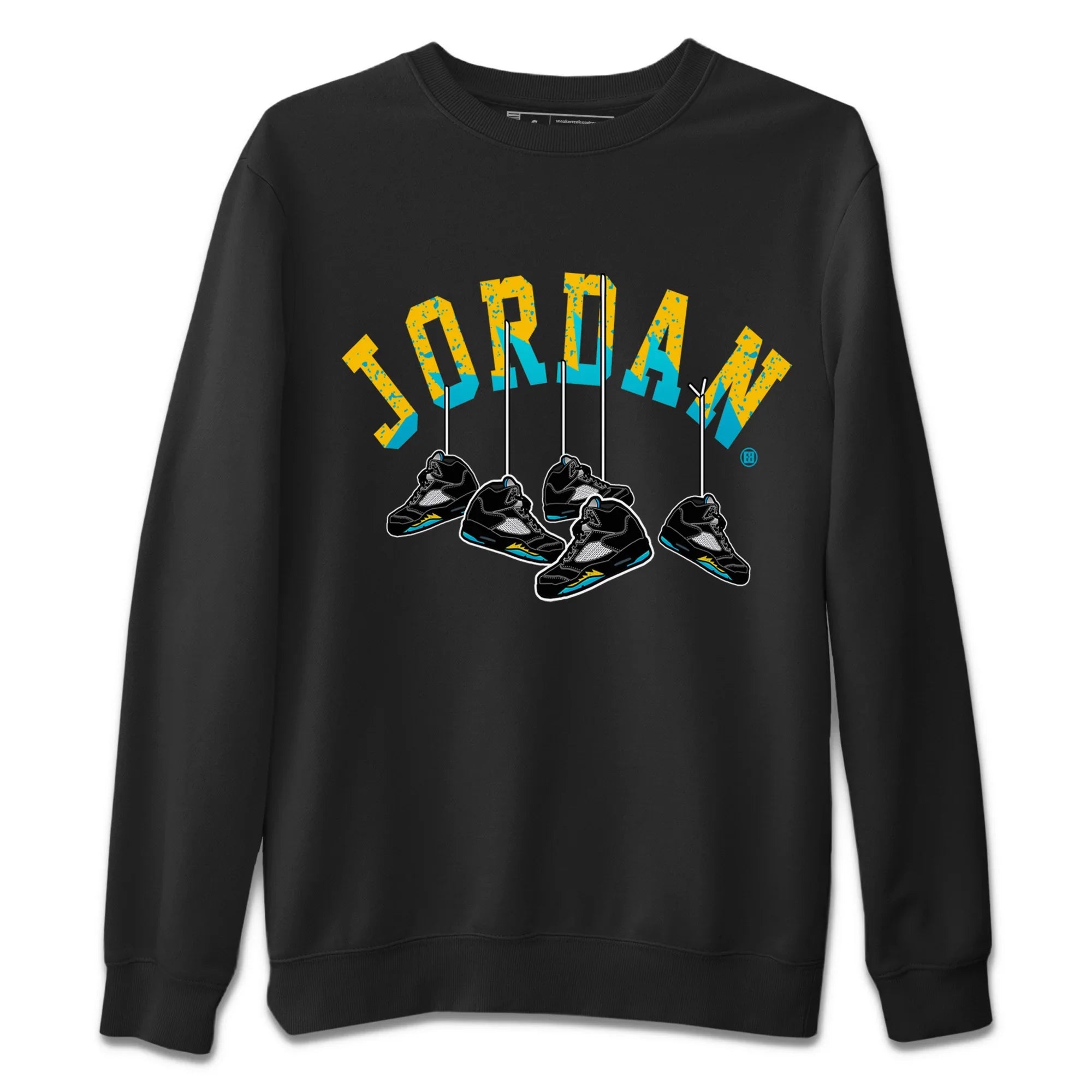 Hanging Sneakers Unisex Sweater – Air Jordan 5 Aqua, Sneakers Matching Sweater