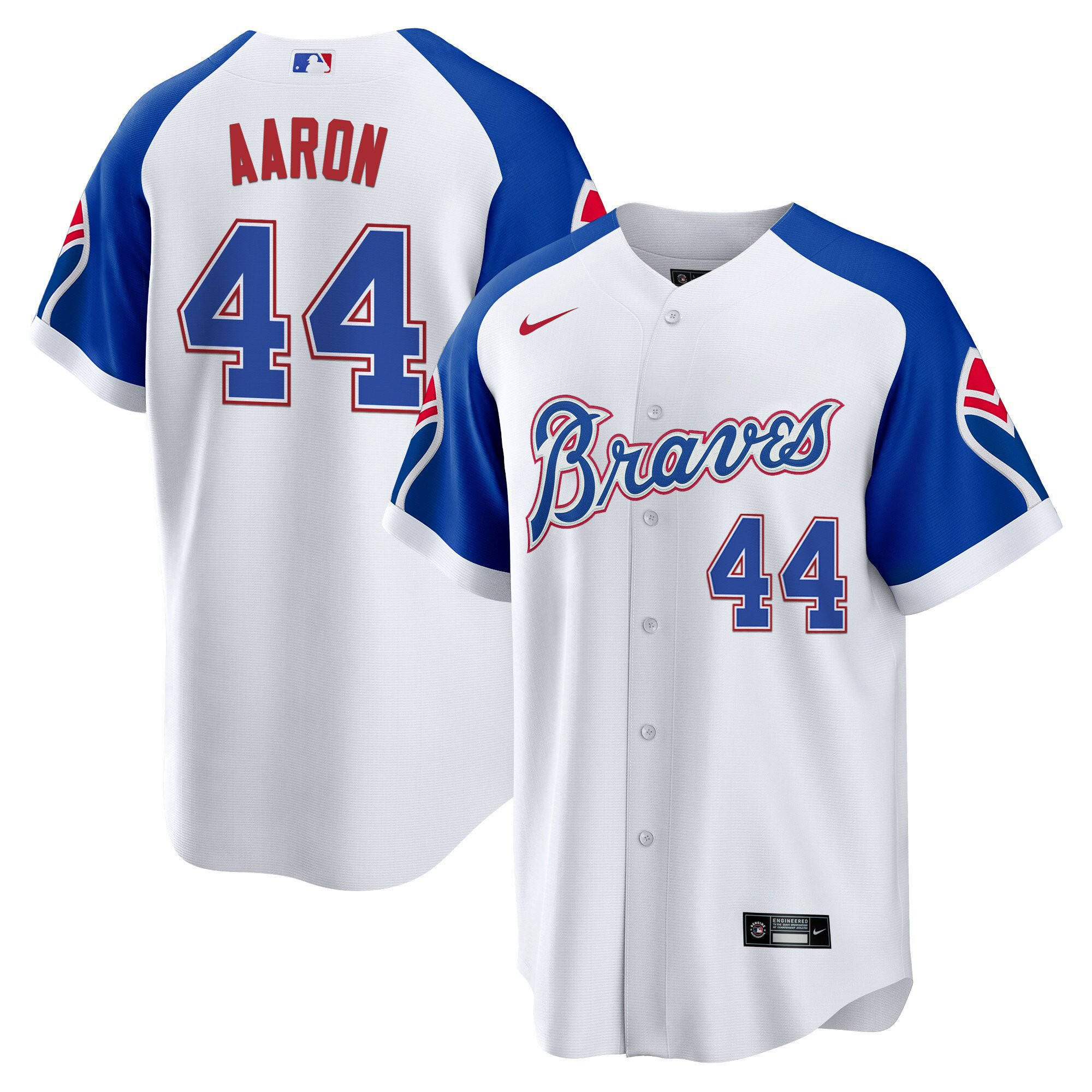 Hank Aaron Men's Atlanta Braves Throwback 1974 - 1982 Cool Base 1974 Jersey - All Stitched