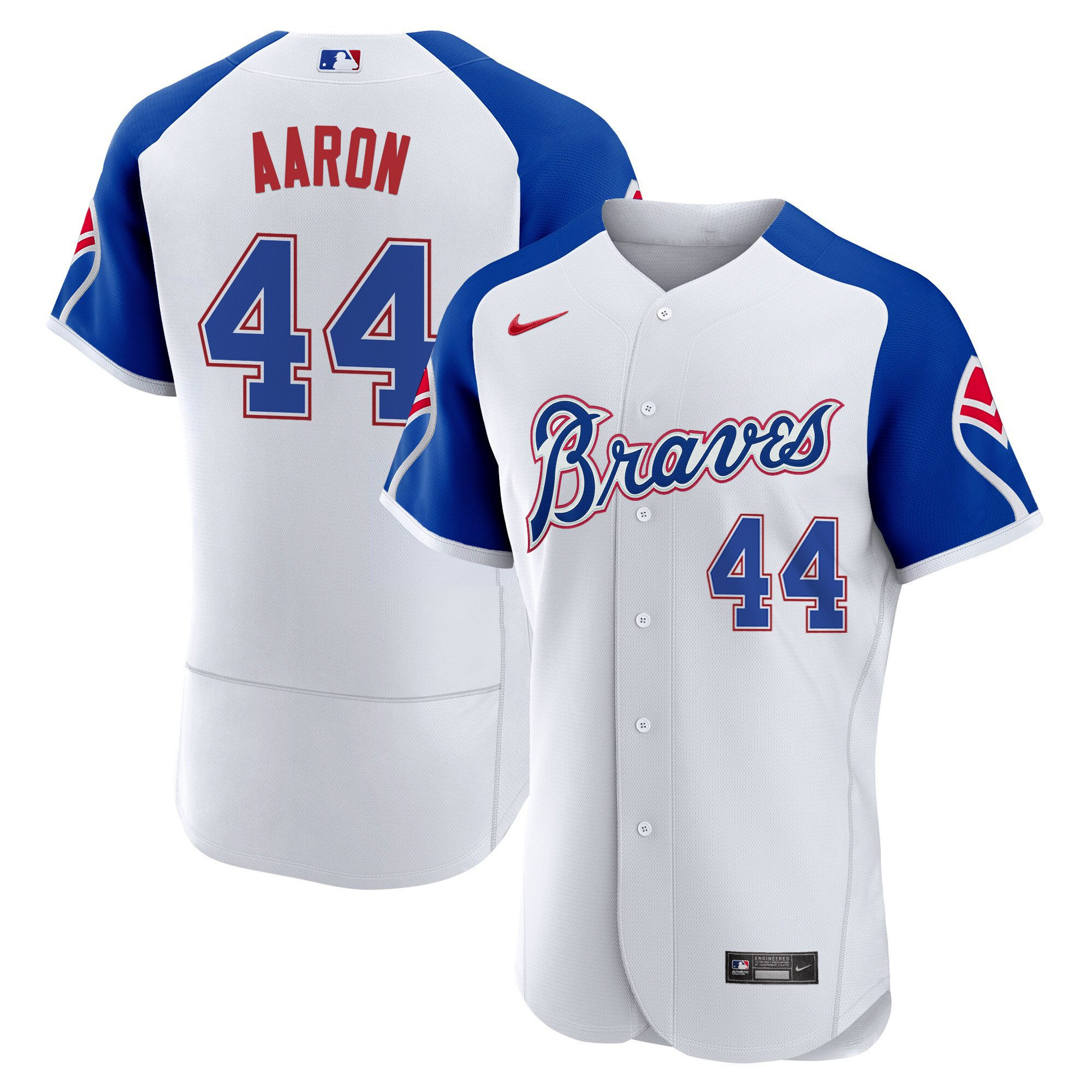 Hank Aaron Men's Atlanta Braves Throwback 1974 - 1982 Flex Base 1974 Jersey - All Stitched