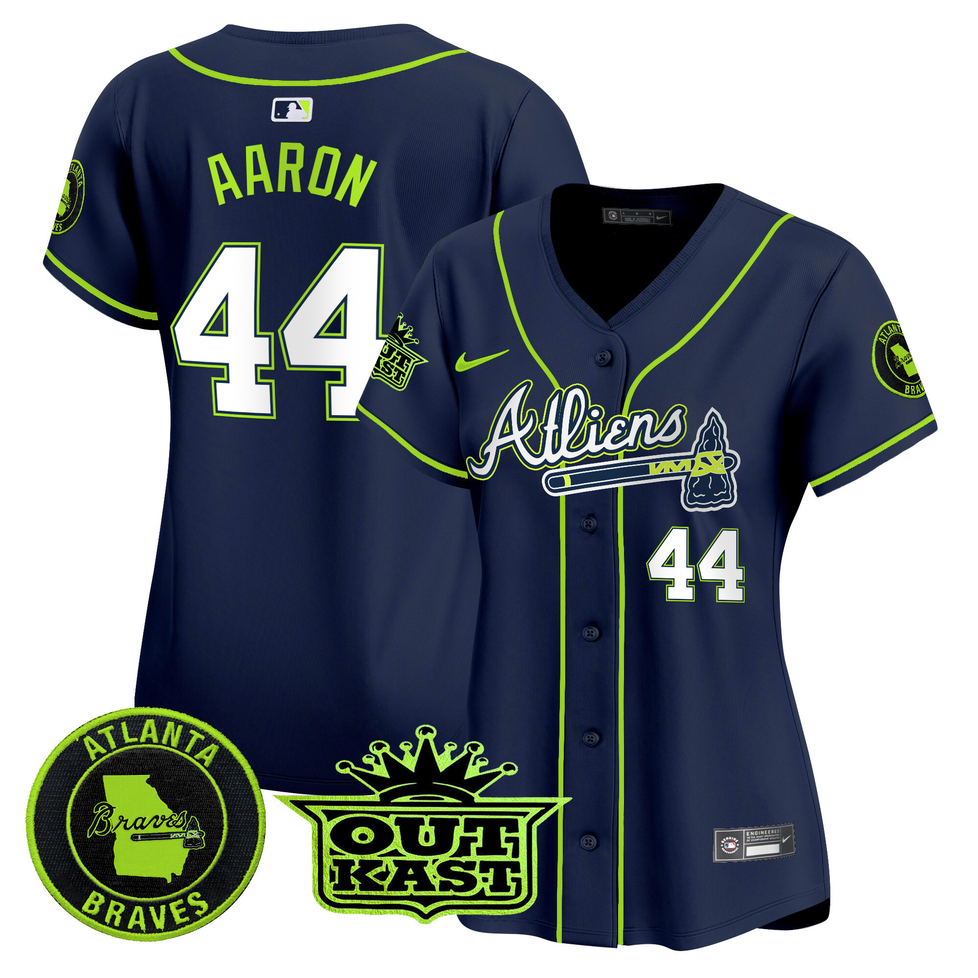 Hank Aaron Women's Atlanta Braves Atliens Vapor Premier Limited Jersey - All Stitched