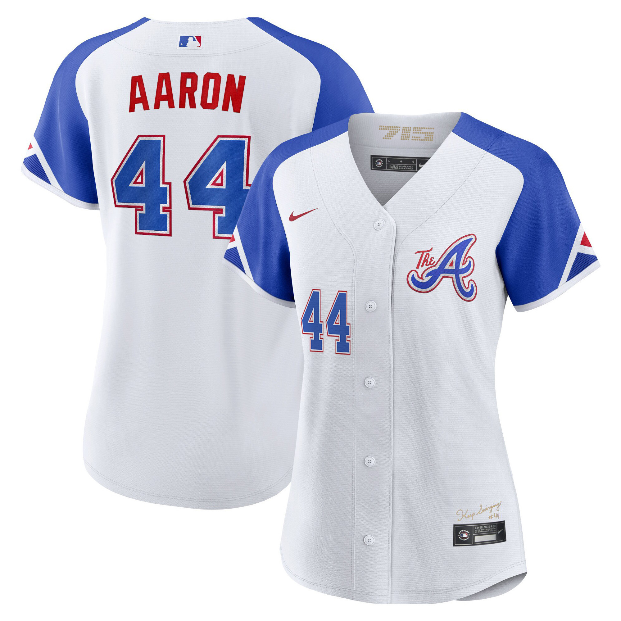 Hank Aaron Women's Atlanta Braves Champions City Connect Gold Jersey - All Stitched