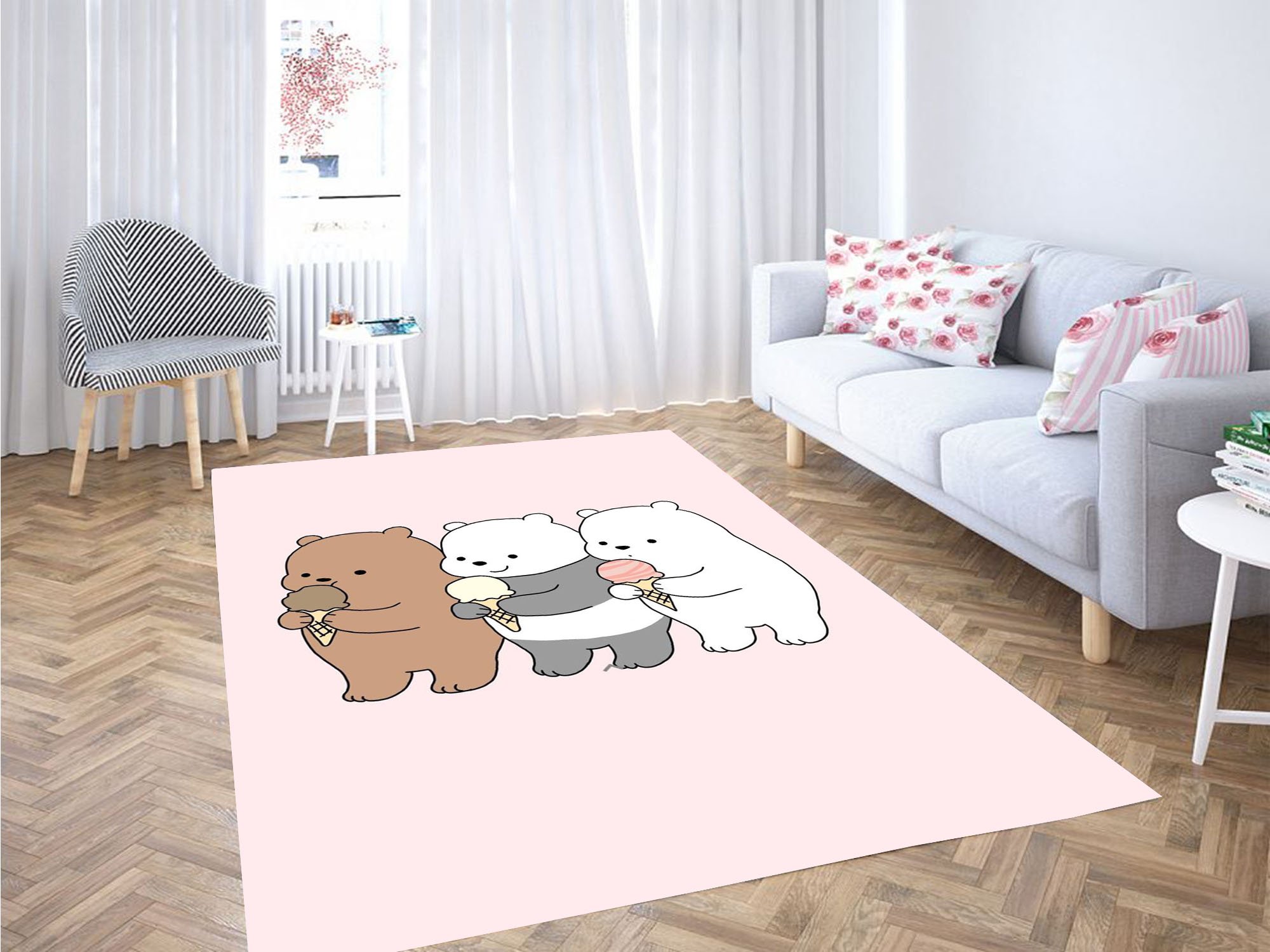 Happiness We Bare Bears Carpet Rectangle Rug