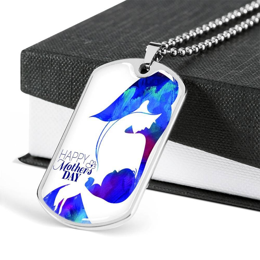 Happy Mother’s Day Dog Tag Necklace For Mom