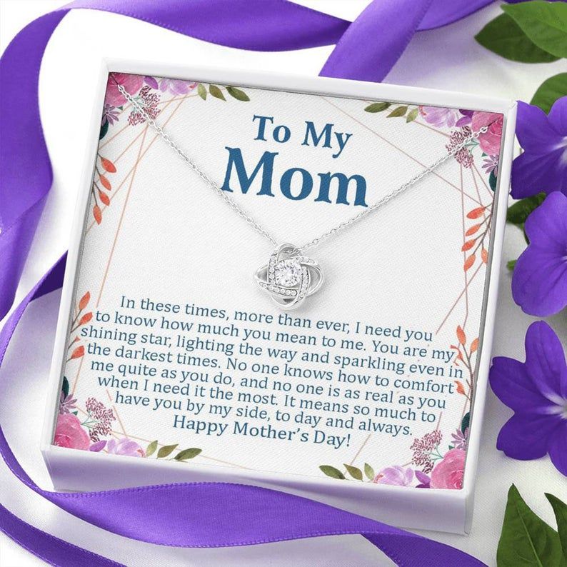 Happy Mother’s Day Gift – To My Mom Love Knot Necklace Mother’s Day Jewelry, Mother’s Day Gift for Mom