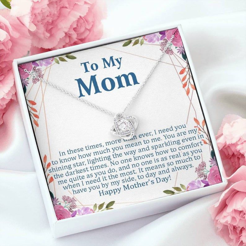 Happy Mother’s Day Gift – To My Mom Love Knot Necklace Mother’s Day Jewelry, Mother’s Day Gift for Mom