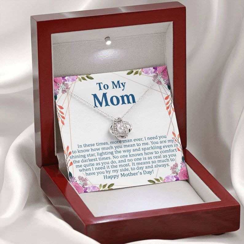 Happy Mother’s Day Gift – To My Mom Love Knot Necklace Mother’s Day Jewelry, Mother’s Day Gift for Mom