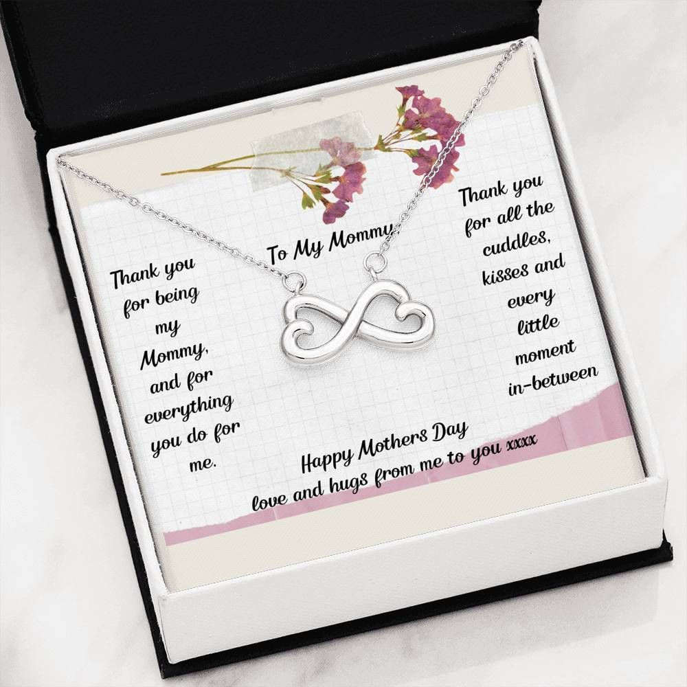 Happy Mothers Day Gift For Mom Infinity Hearts Necklace