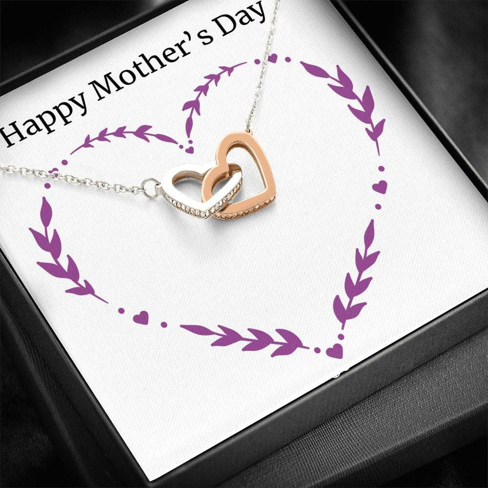 Happy Mothers Day Gift For Mom Interlocking Hearts Necklace