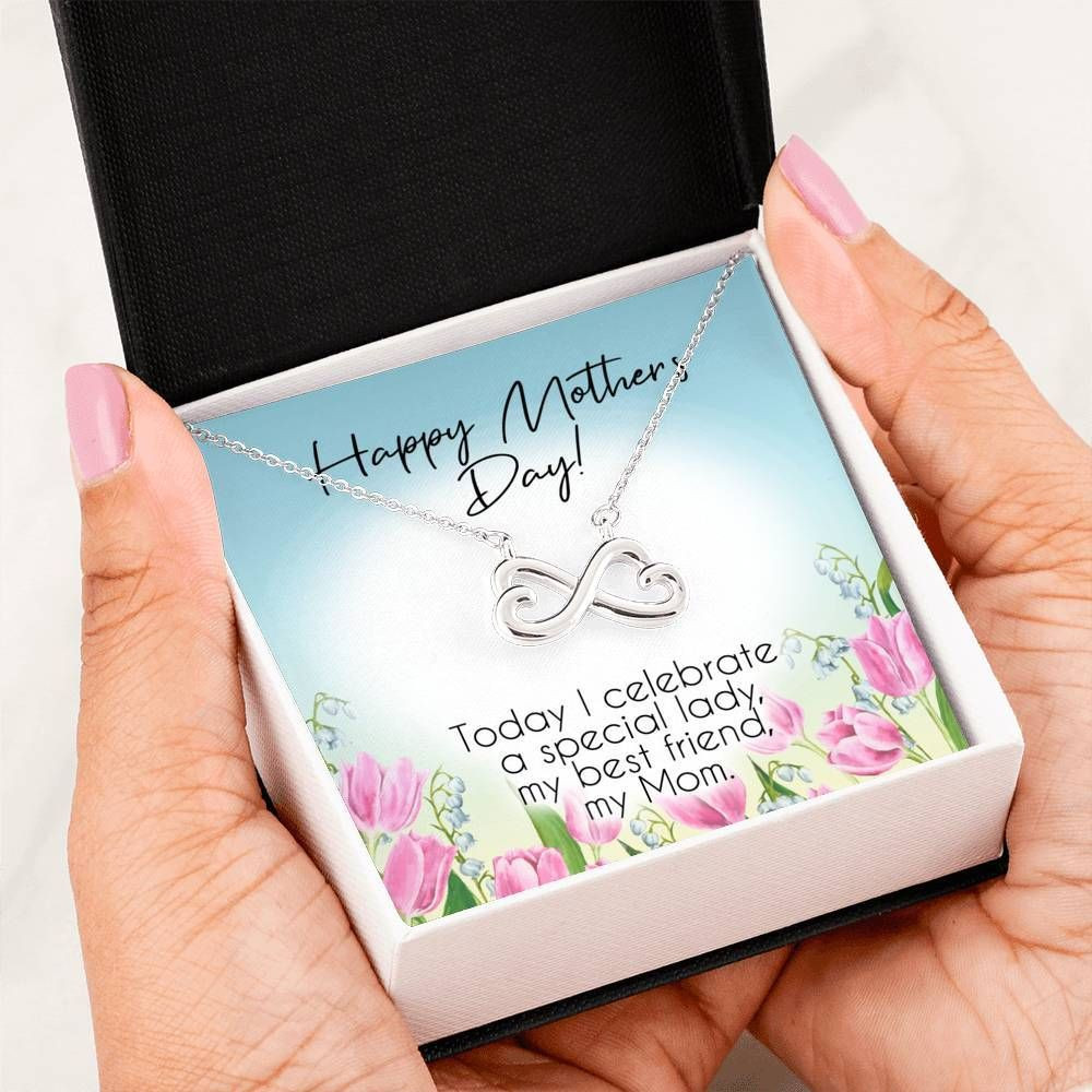 Happy Mother’s Day Gift For Mom You’re My Bestie Infinity Heart Necklace