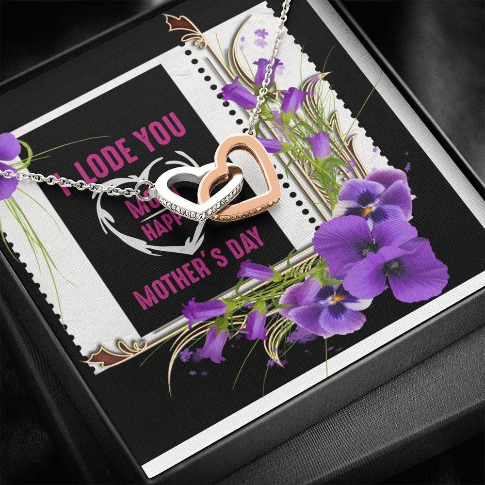 Happy Mother’s Day Interlocking Hearts Necklace To Mommy