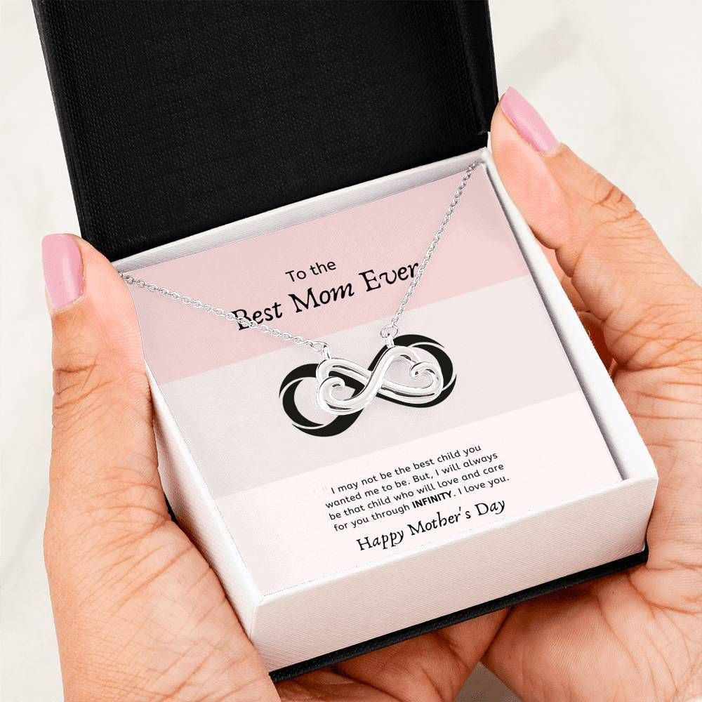 Happy Mother’s Day To The Best Mom Ever Infinity Heart Necklace Gift For Mom