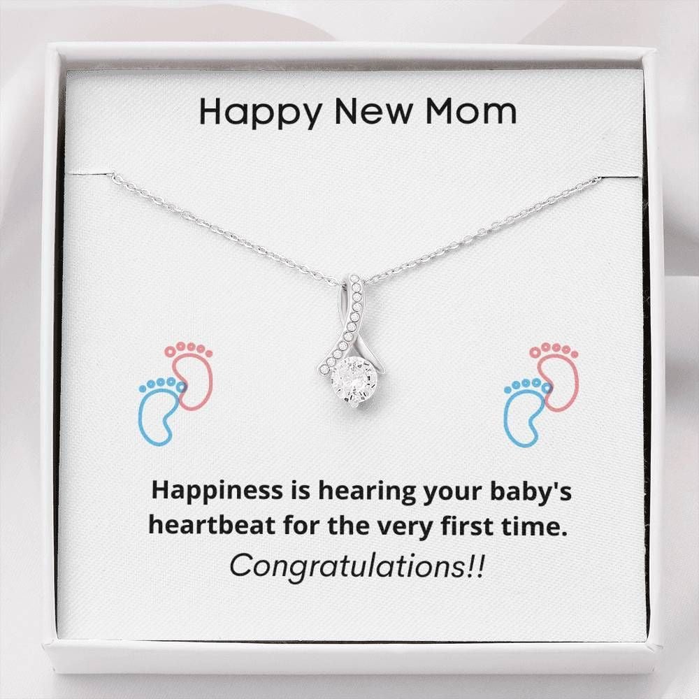 Happy New Mom Happiness For The First Time Alluring Beauty Necklace Gift For Mom To Be