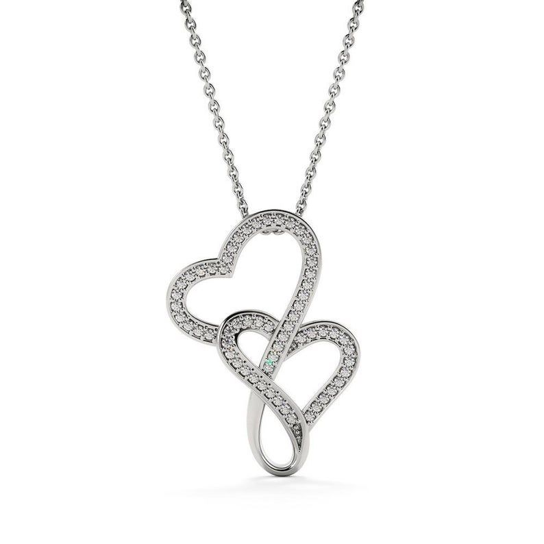 Happy Women’s Day, International Women’s Day Double Heart Necklace 8 March, Gift Idea for Women, IWD 2021 for New Mom Gift