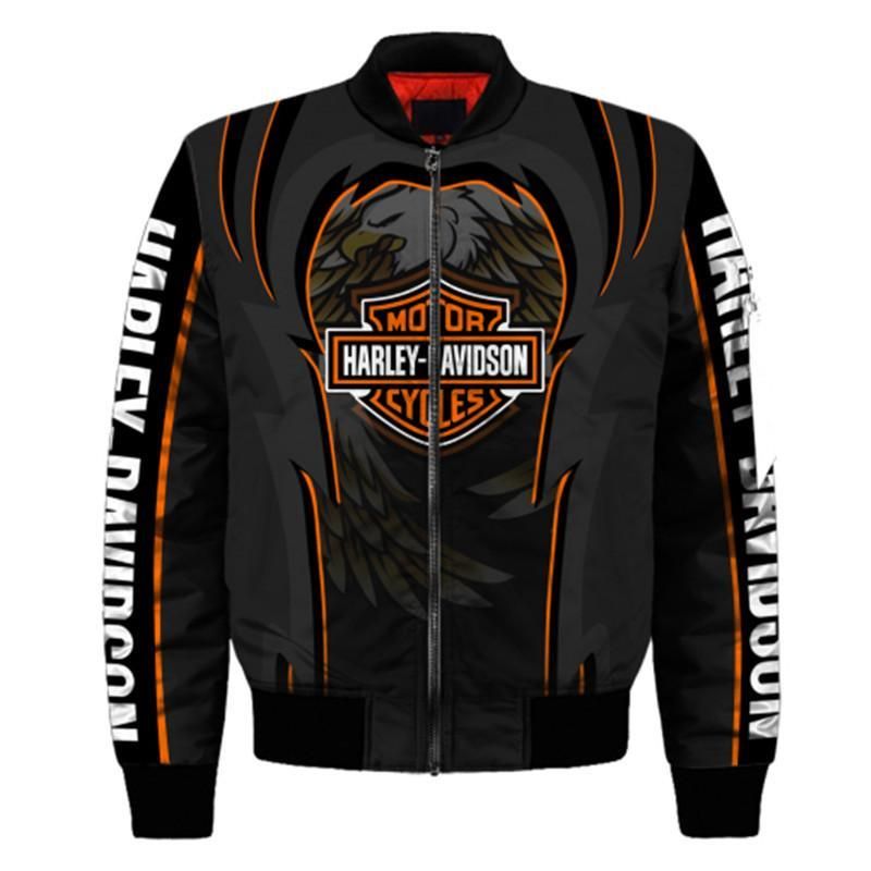 Harley Davidson Bomber Jacket Printed 3D
